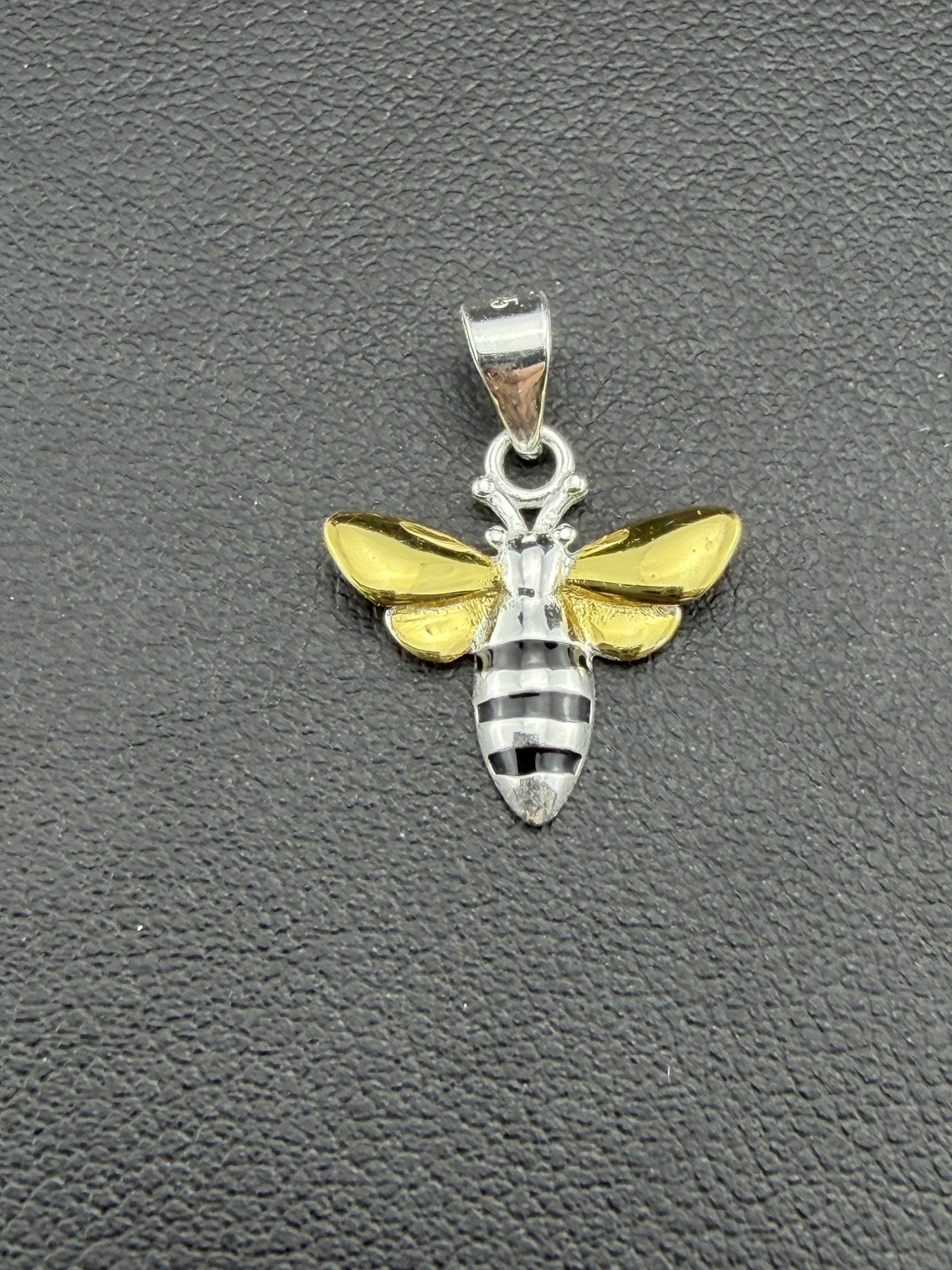 Bee Pendant Brand New Solid 925 Sterling Silver Stamped Gold Electroplated