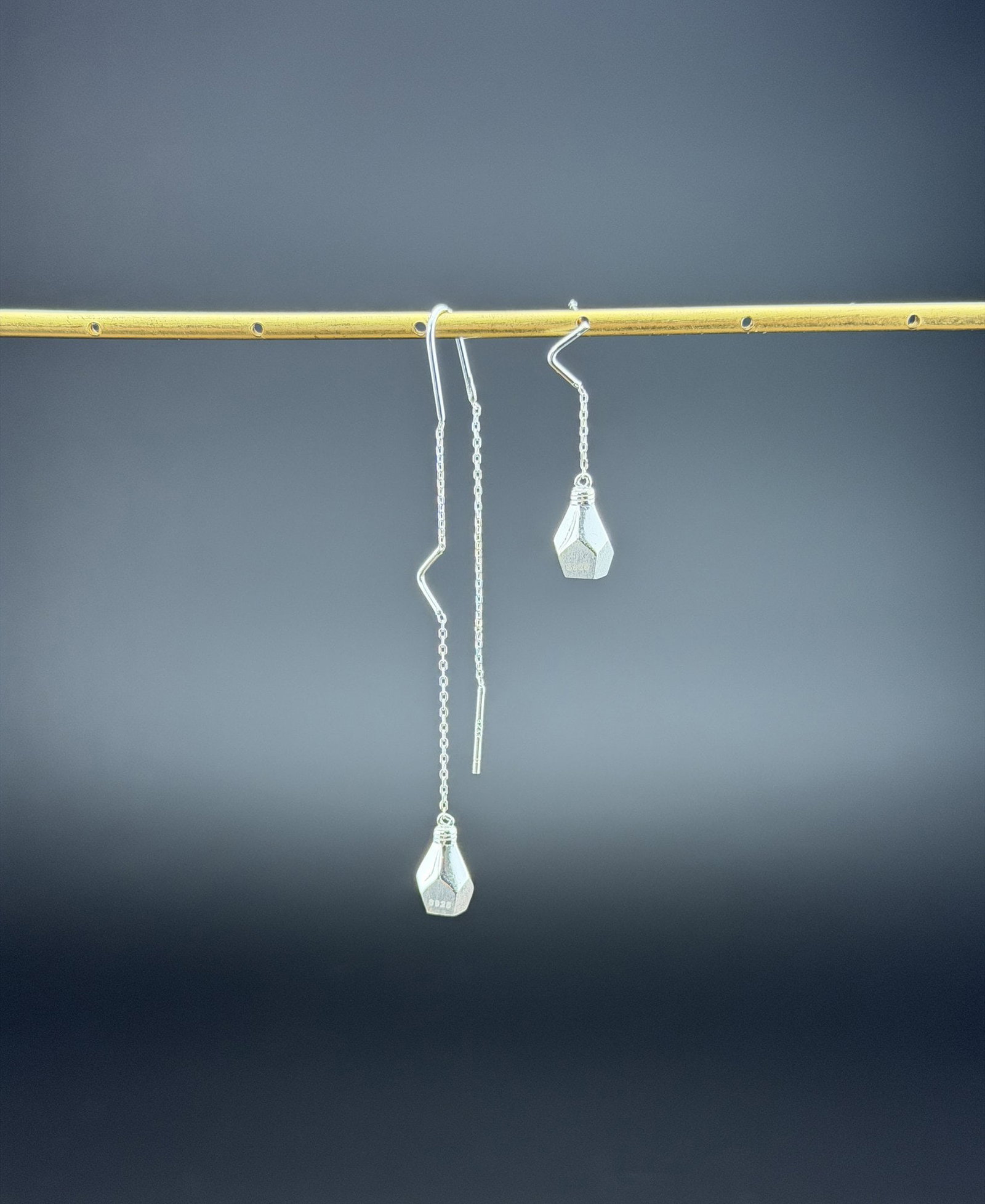 Dangle Earrings Brand New Solid 925 Sterling Silver Stamped Gold Electroplated