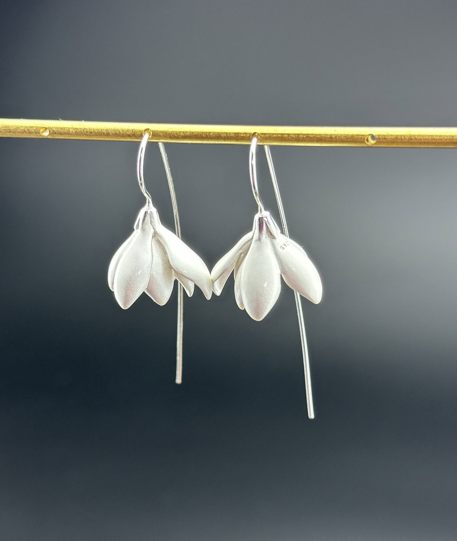 Earrings Brand New 925 Sterling Silver Stamped Gold Electroplated