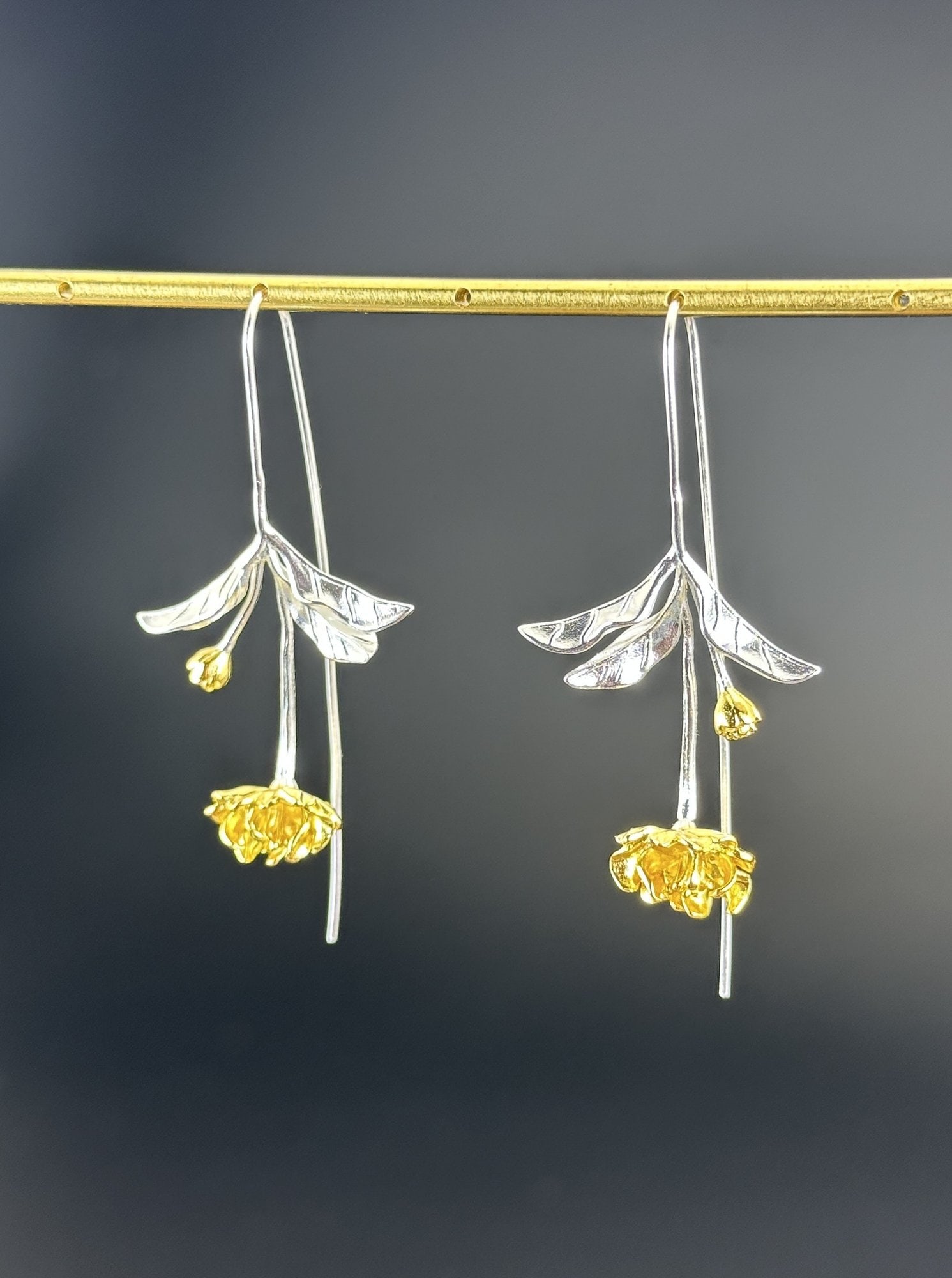 Earrings Brand New 925 Sterling Silver Stamped Gold Electroplated