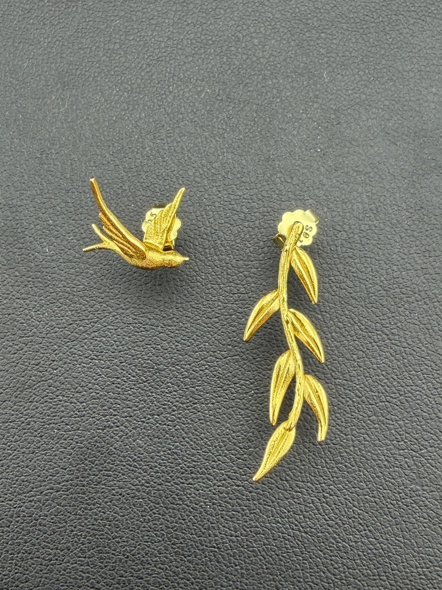 Stud Earrings Brand New Solid 925 Sterling Silver Stamped Gold Electroplated