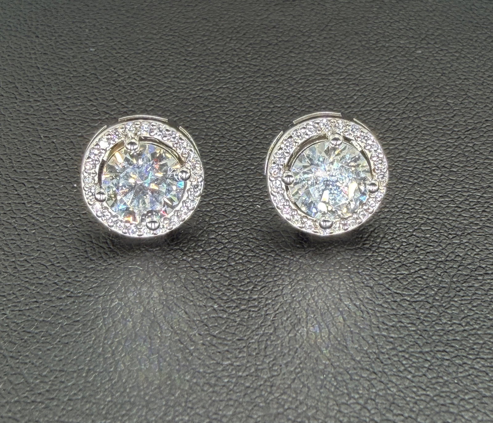 Brand New Moissanite Earrings With GRA Certificate Solid 925 Sterling Silver, 18K Gold Plated