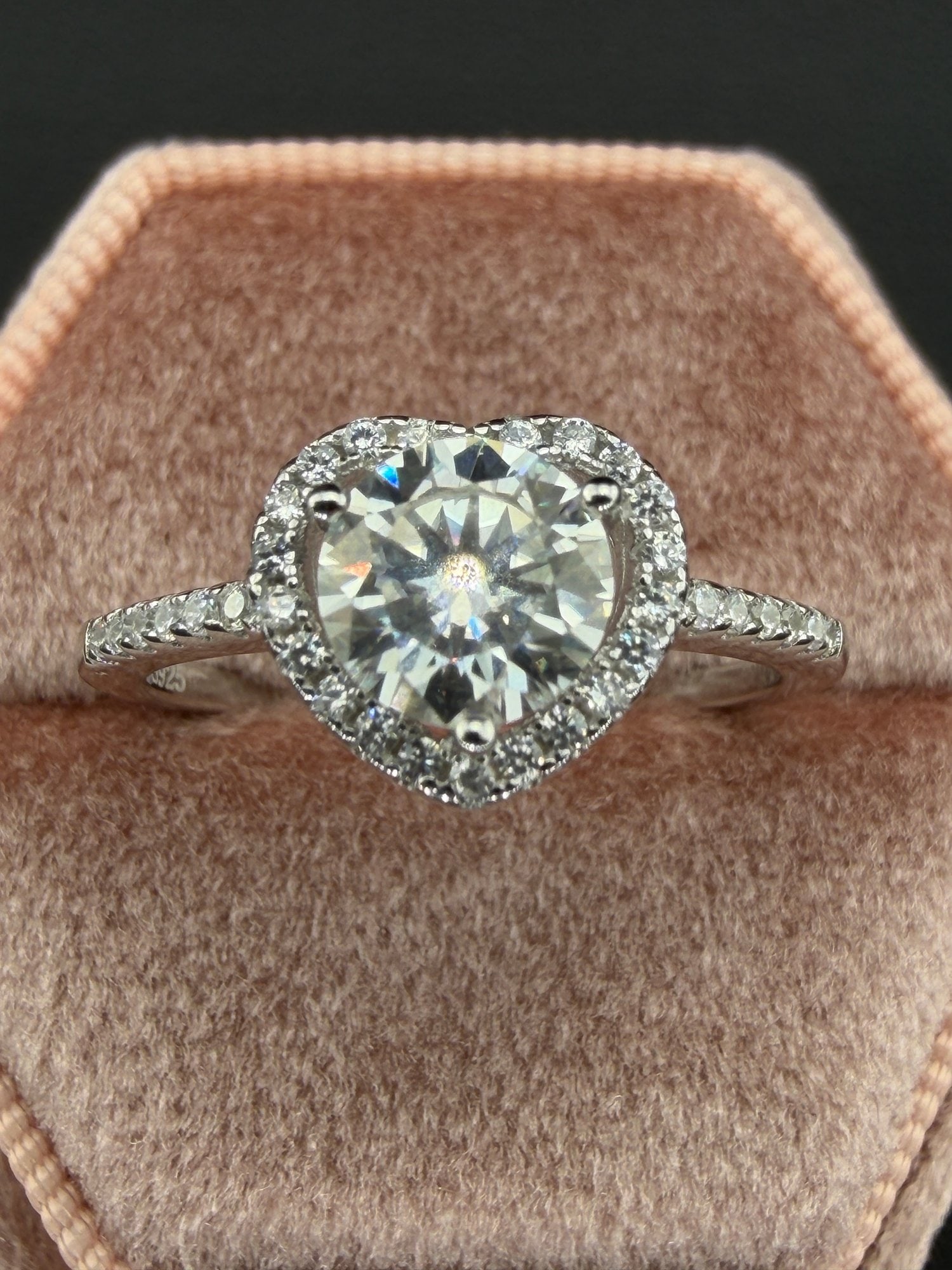 Brand New Moissanite Ring With GRA Certificate Solid 925 Sterling Silver, 18K Gold Plated, 1 CT,