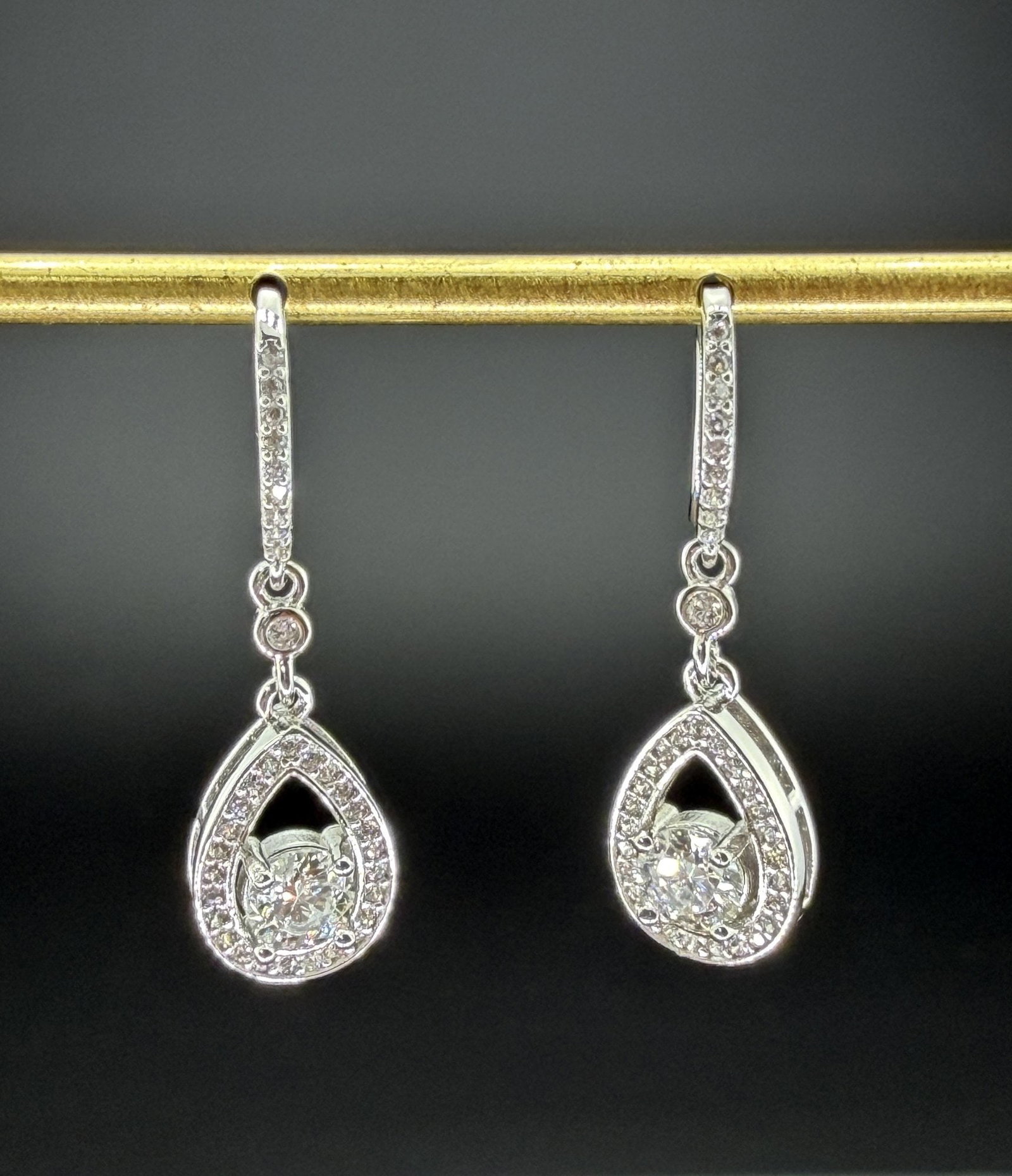 Brand New Moissanite Earrings With GRA Certificate Solid 925 Sterling Silver, 18K Gold Plated, 0.5