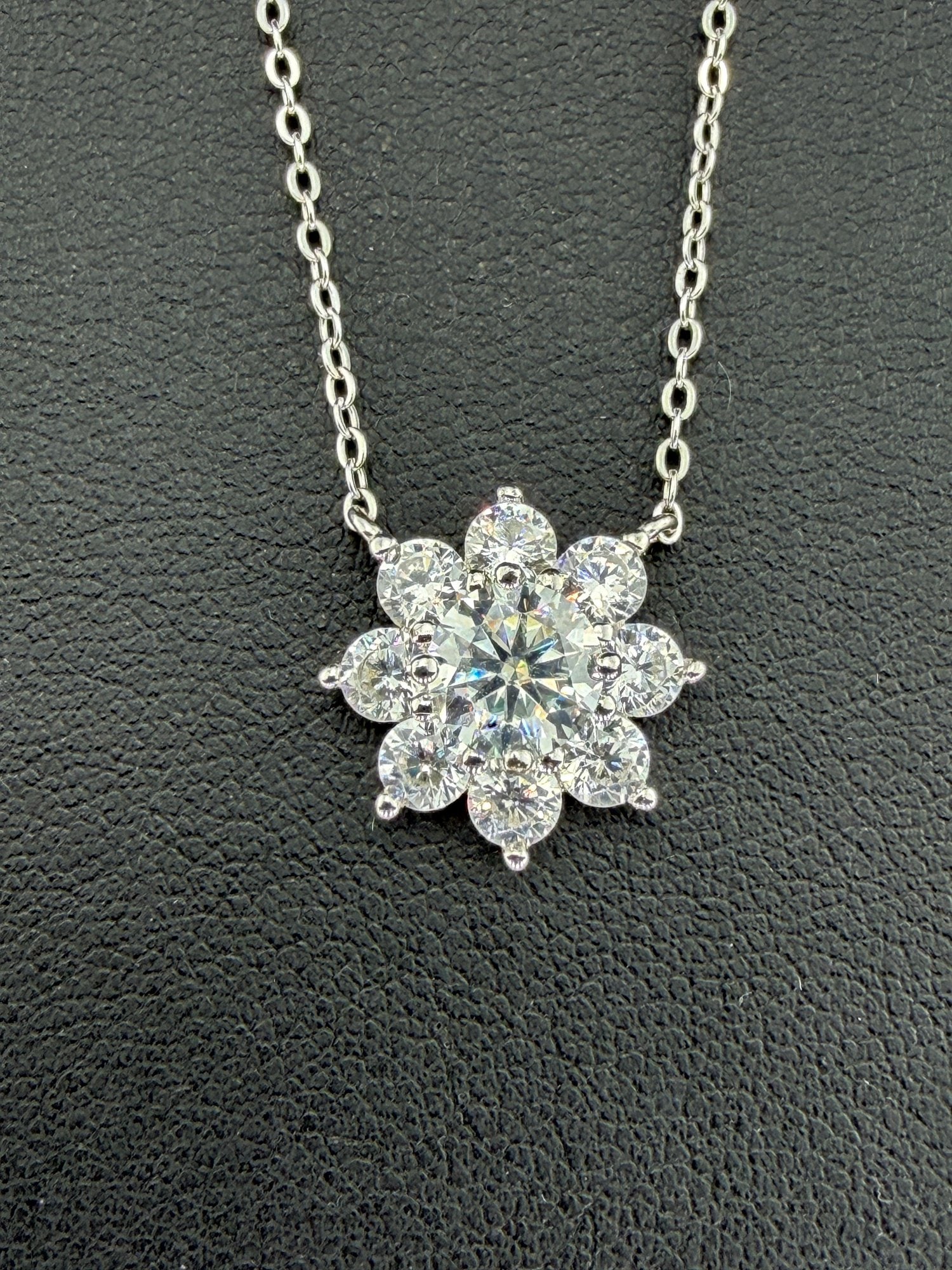 Brand New Moissanite Necklace With GRA Certificate Solid 925 Sterling Silver, 18K Gold Plated, 1