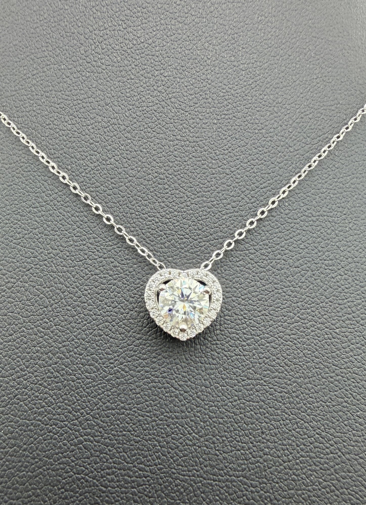 Brand New Moissanite Necklace With GRA Certificate Solid 925 Sterling Silver, 18K Gold Plated, 1 CT
