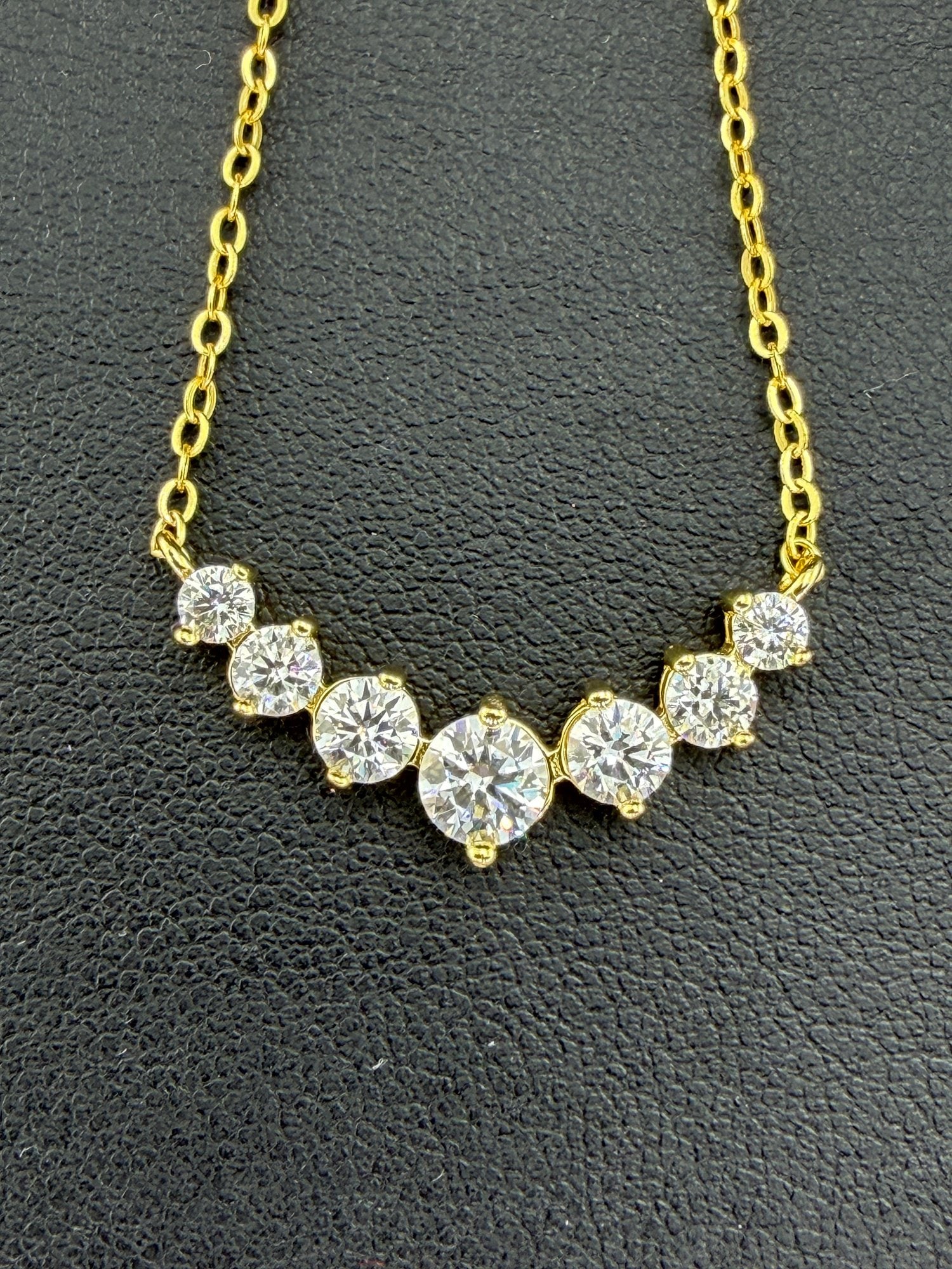 Brand New Moissanite Necklace With GRA Certificate Solid 925 Sterling Silver, 18K Gold Plated,