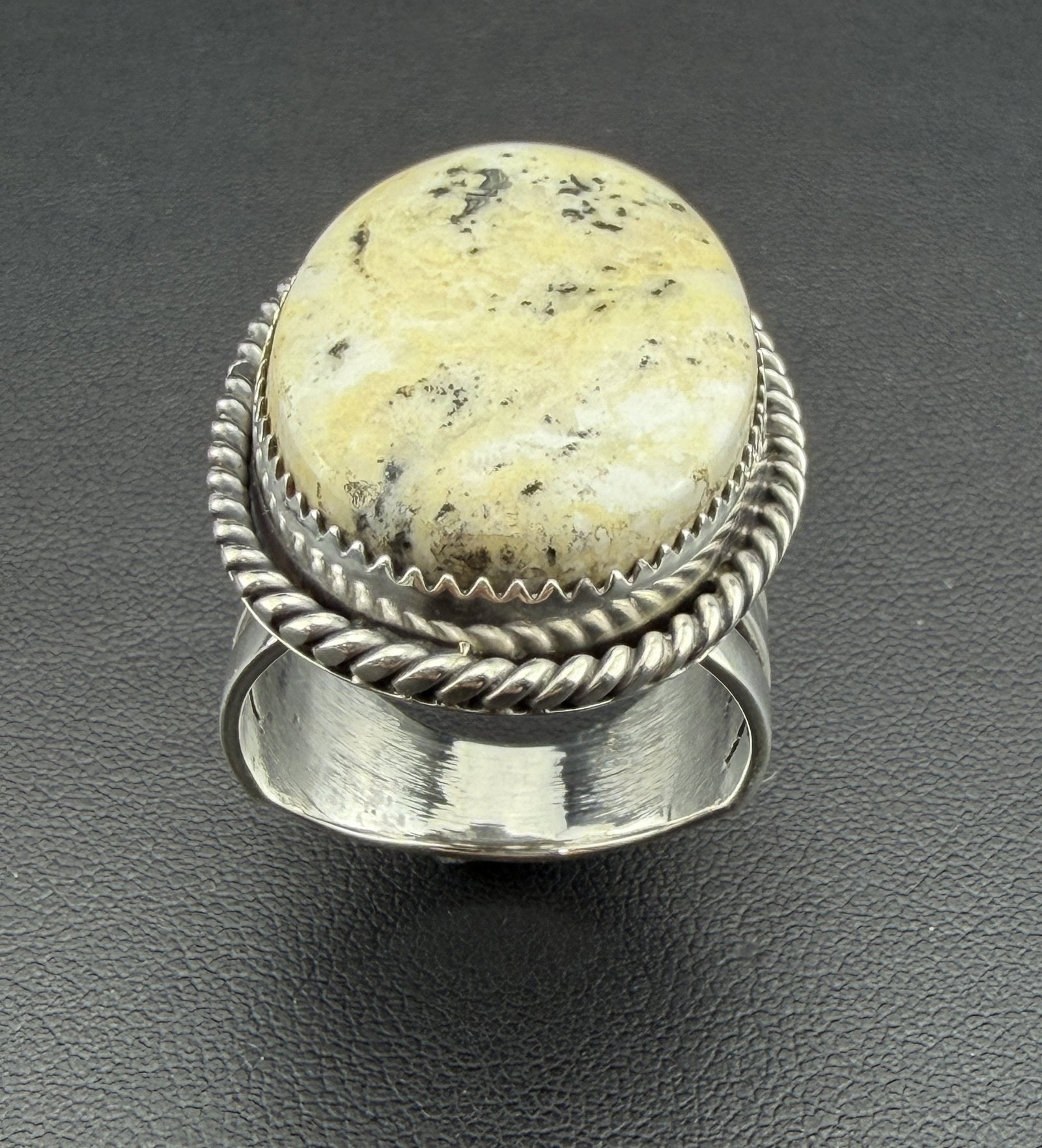 Collectable Signed Running Bear Native American Designer 925 Sterling Silver White Buffalo Turquoise