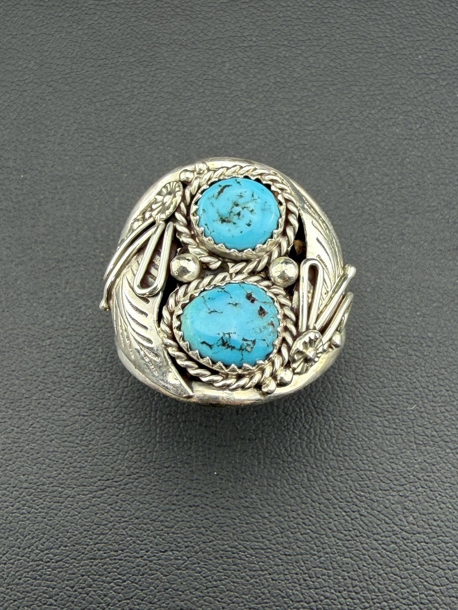 Collectable Signed L. Spencer Native American Designer 925 Sterling Silver Sleeping Beauty Turquoise