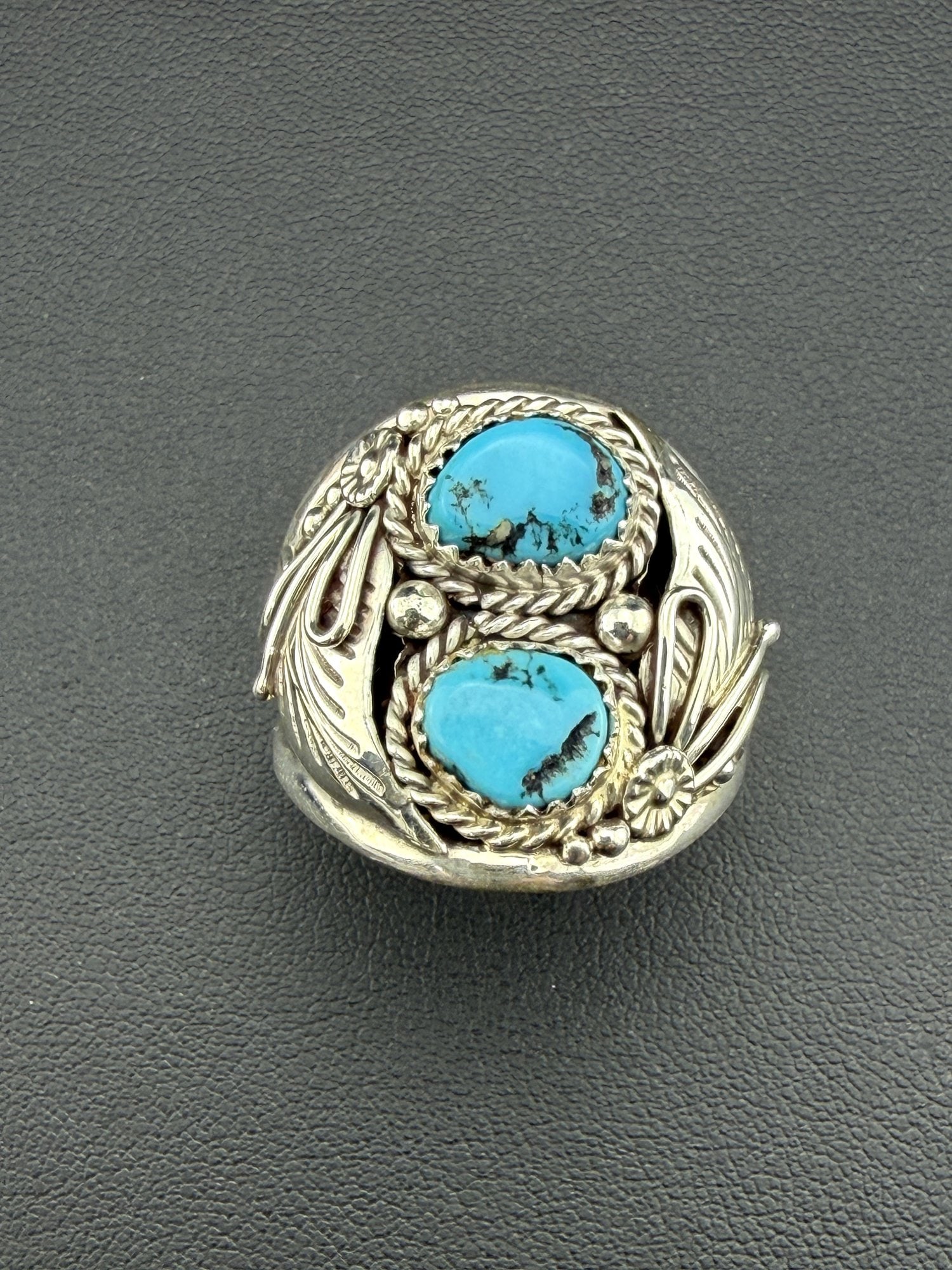 Collectable Signed L. Spencer Native American Designer 925 Sterling Silver Sleeping Beauty Turquoise