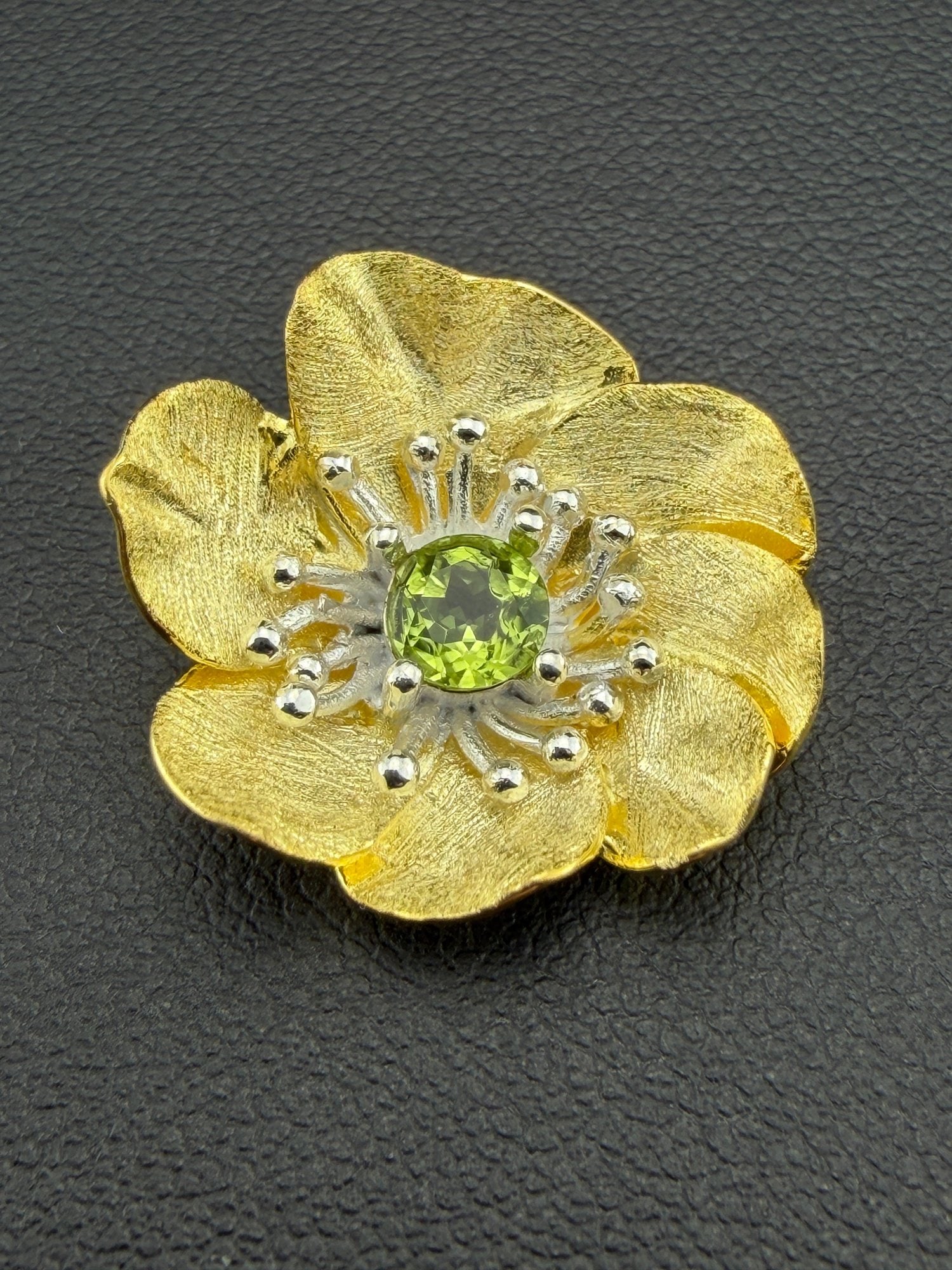 Peridot Brand New Solid 925 Sterling Silver Stamped Gold Electroplated