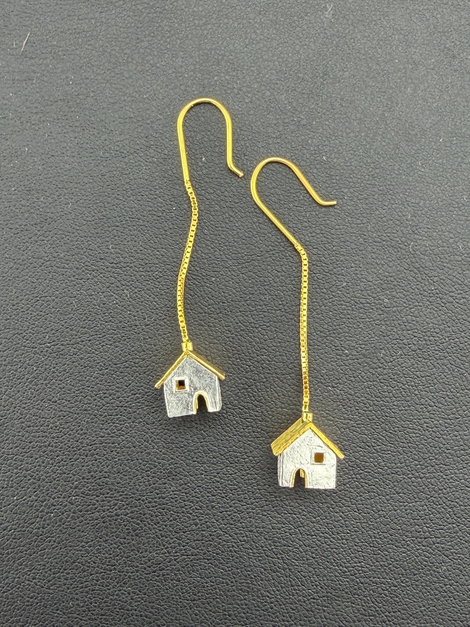 Dangle Earrings Brand New Solid 925 Sterling Silver Stamped Gold Electroplated