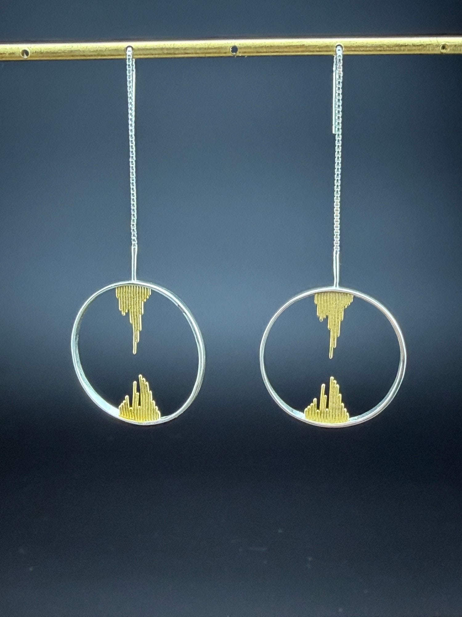Dangle Earrings Brand New Solid 925 Sterling Silver Stamped Gold Electroplated