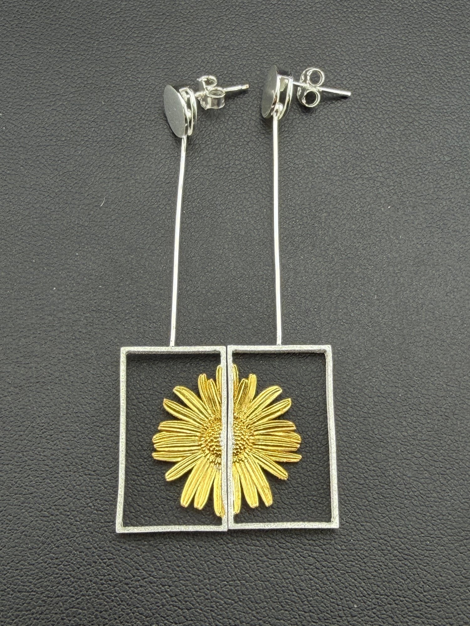 Dangle Earrings Brand New Solid 925 Sterling Silver Stamped Gold Electroplated