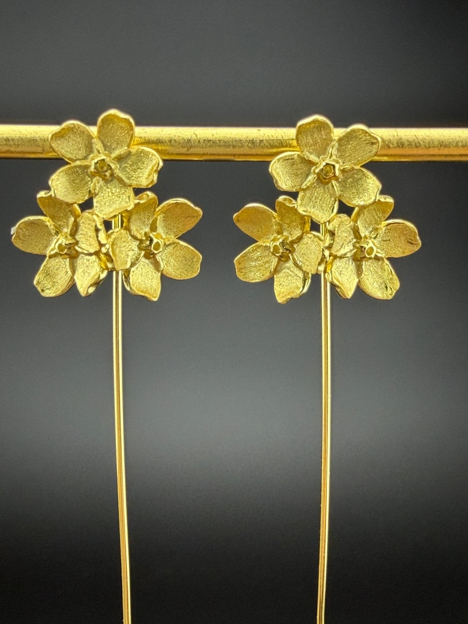 Dangle Earrings Brand New Solid 925 Sterling Silver Stamped Gold Electroplated