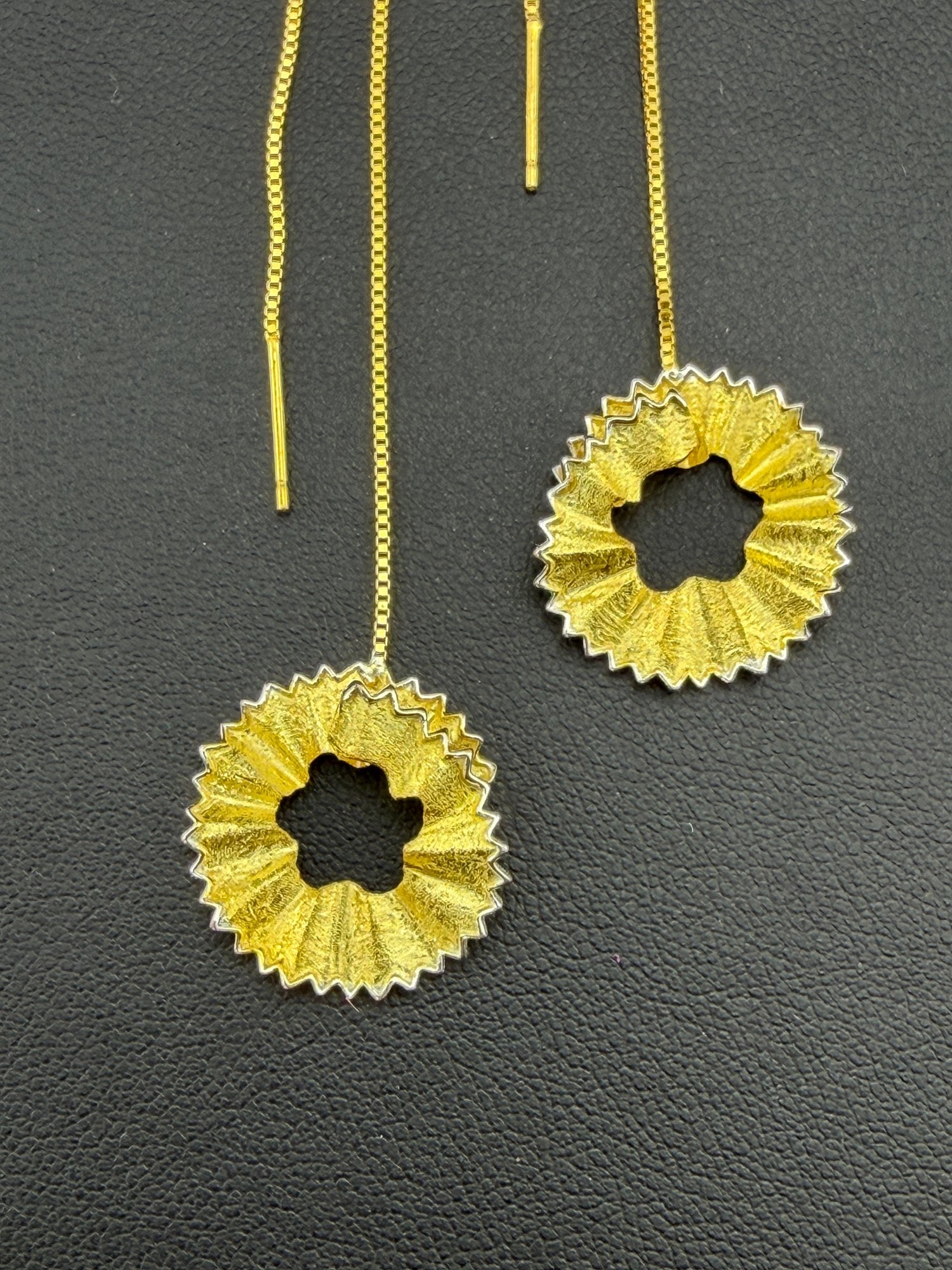 Dangle Earrings Brand New Solid 925 Sterling Silver Stamped Gold Electroplated