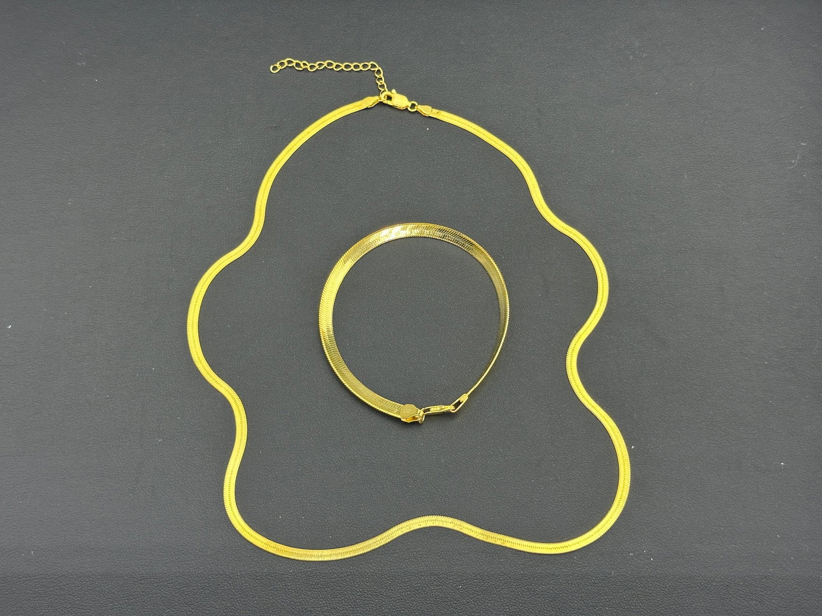 Brand New 925 Sterling Silver Stamped Gold Plated Italy Bracelet And Necklace