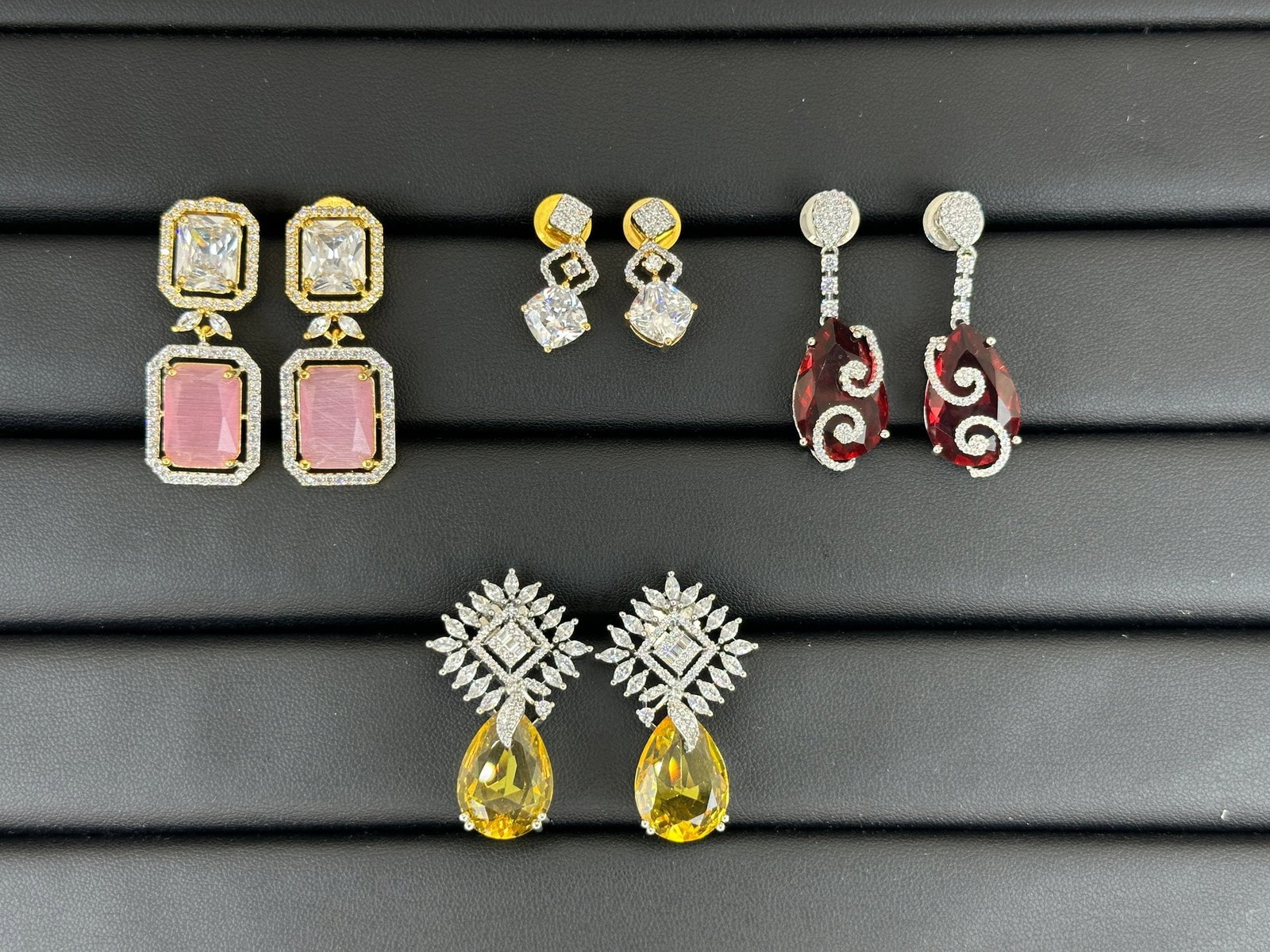 Brand New Zirconia Earrings Rhodium Plating Mix Lot