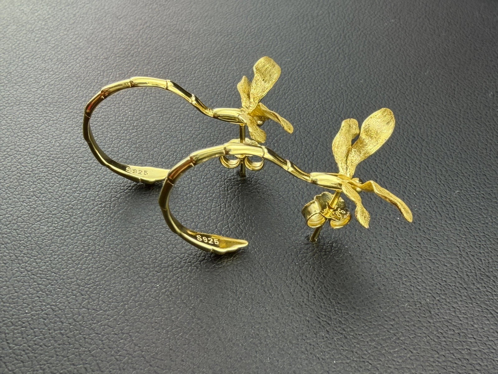 Stud Earrings Brand New Solid 925 Sterling Silver Stamped Gold Electroplated