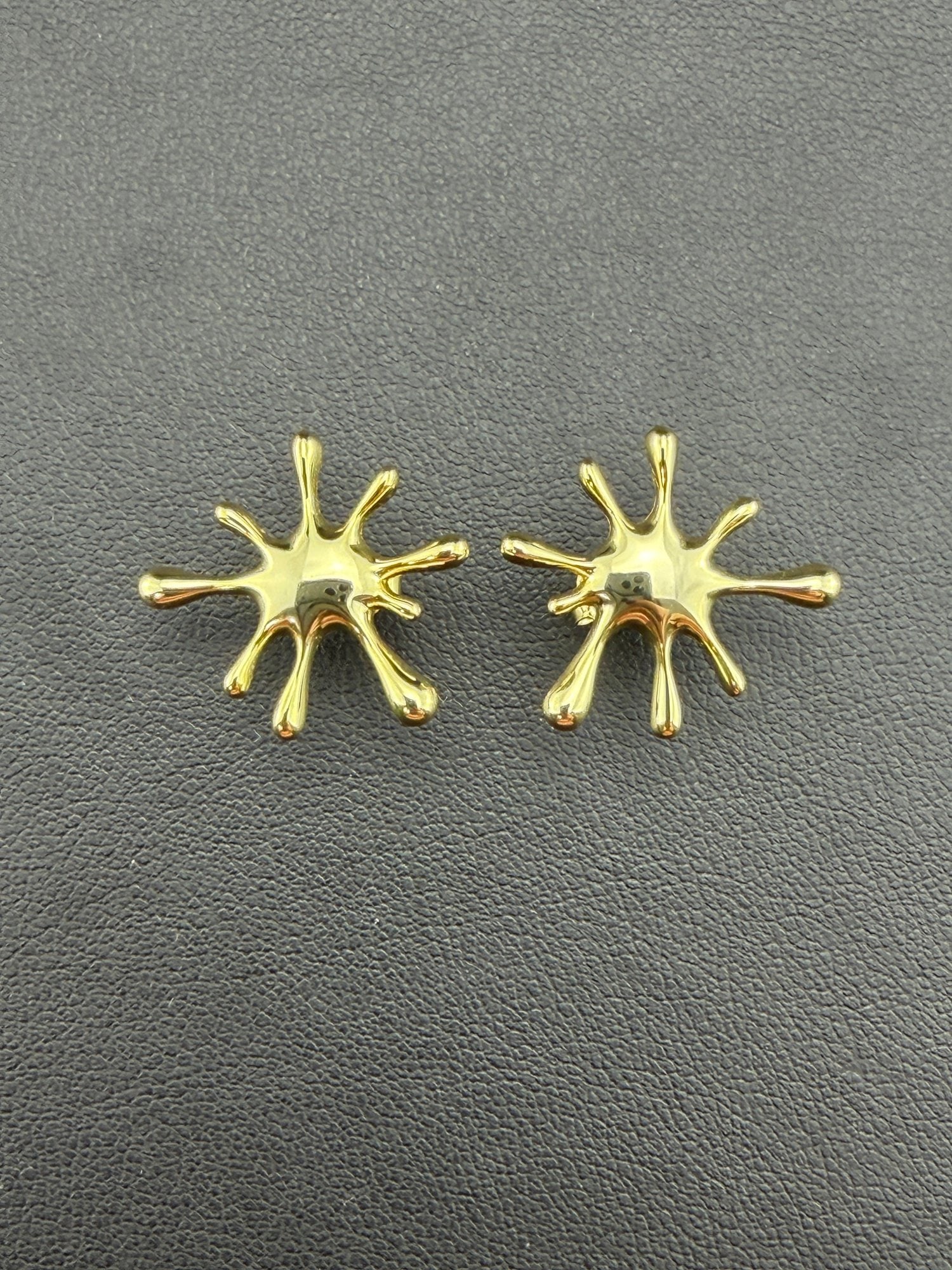 Stud Earrings Brand New Solid 925 Sterling Silver Stamped Gold Electroplated