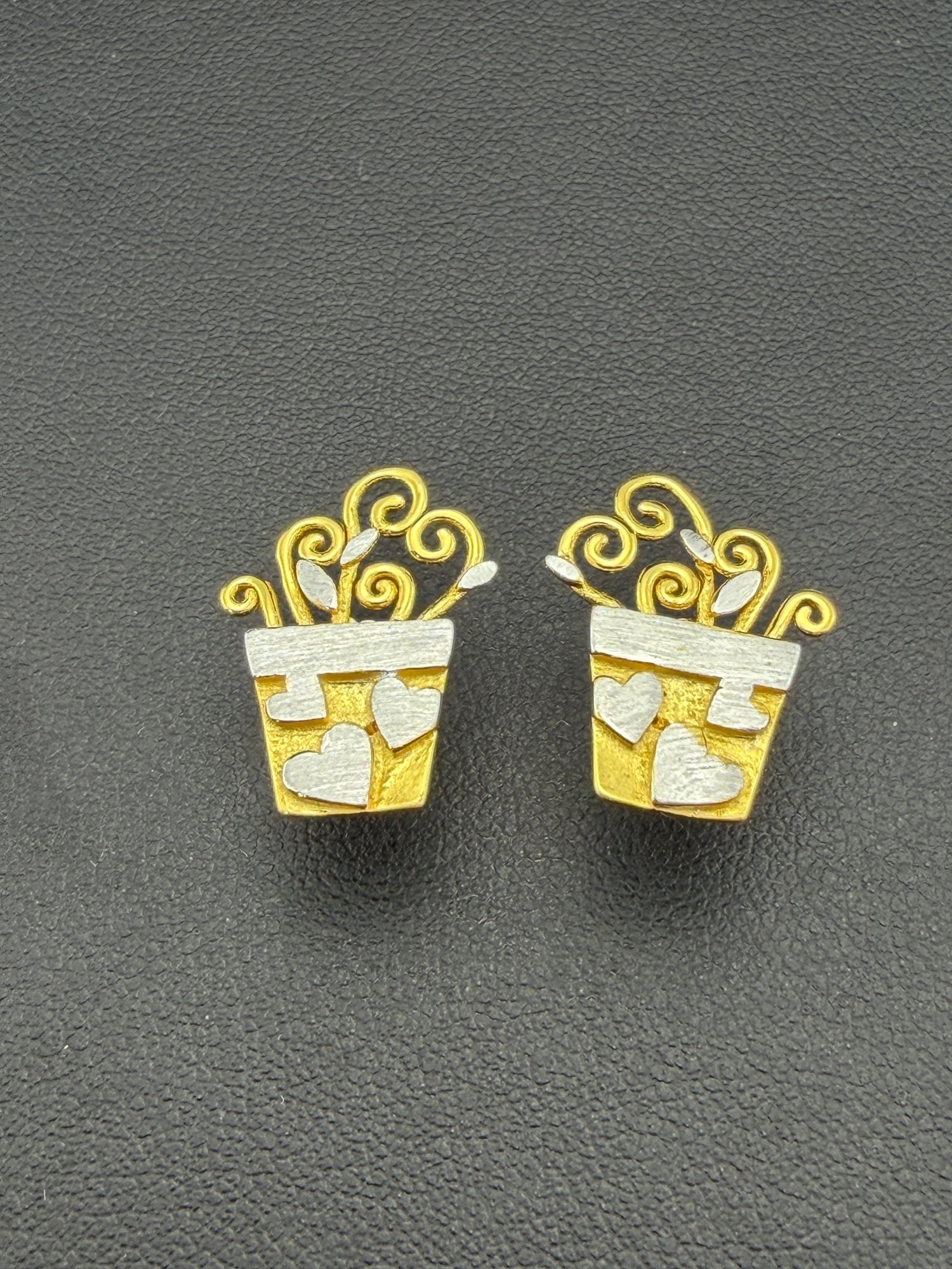 Stud Earrings Brand New Solid 925 Sterling Silver Stamped Gold Electroplated
