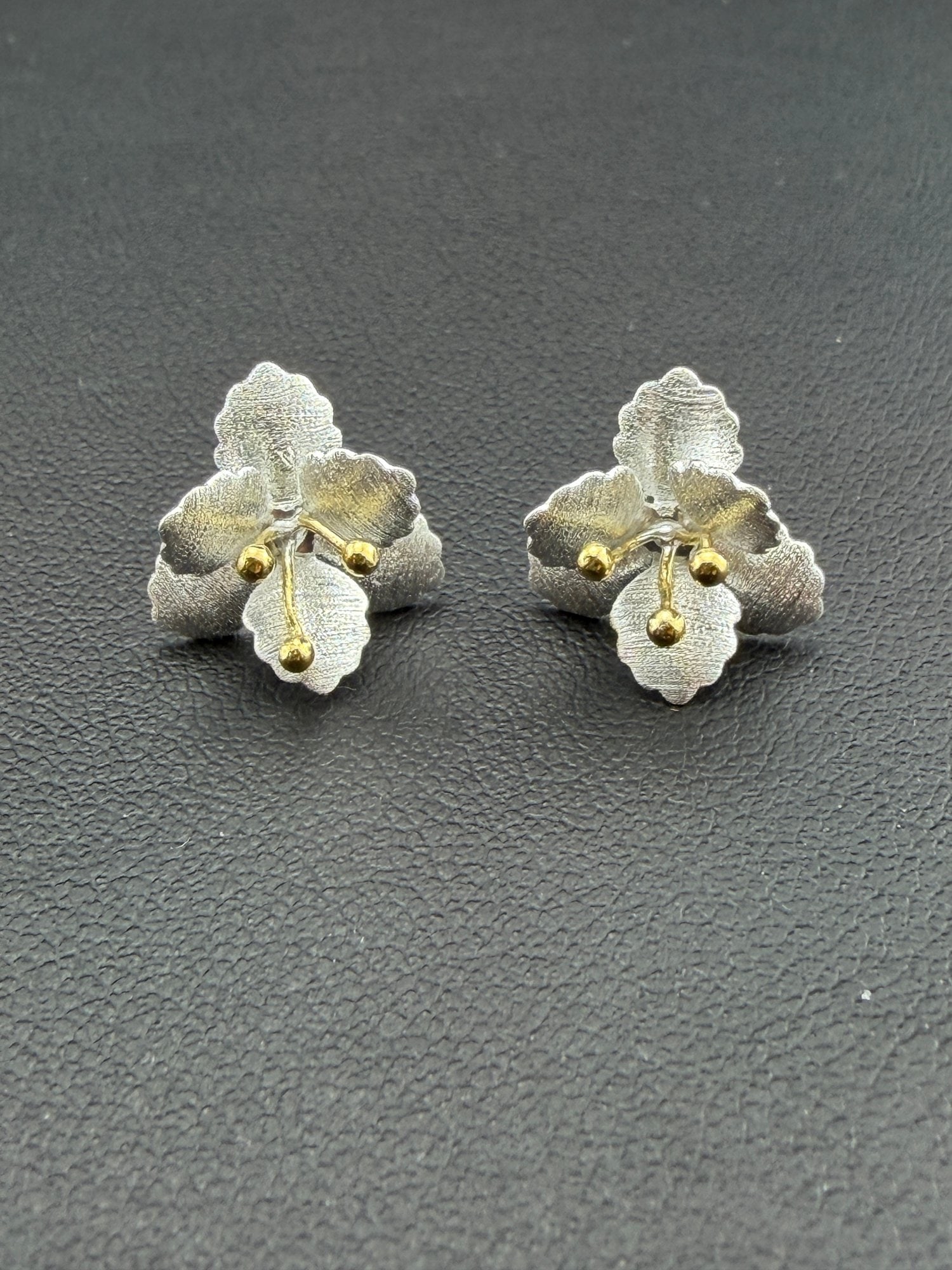 Stud Earrings Brand New Solid 925 Sterling Silver Stamped Gold Electroplated