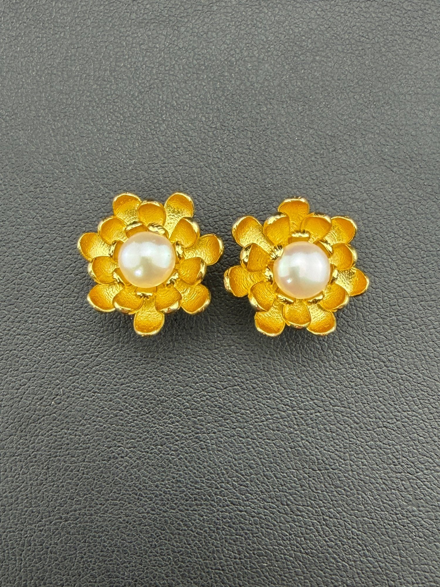 Pearl Stud Earrings Brand New Solid 925 Sterling Silver Stamped Gold Electroplated