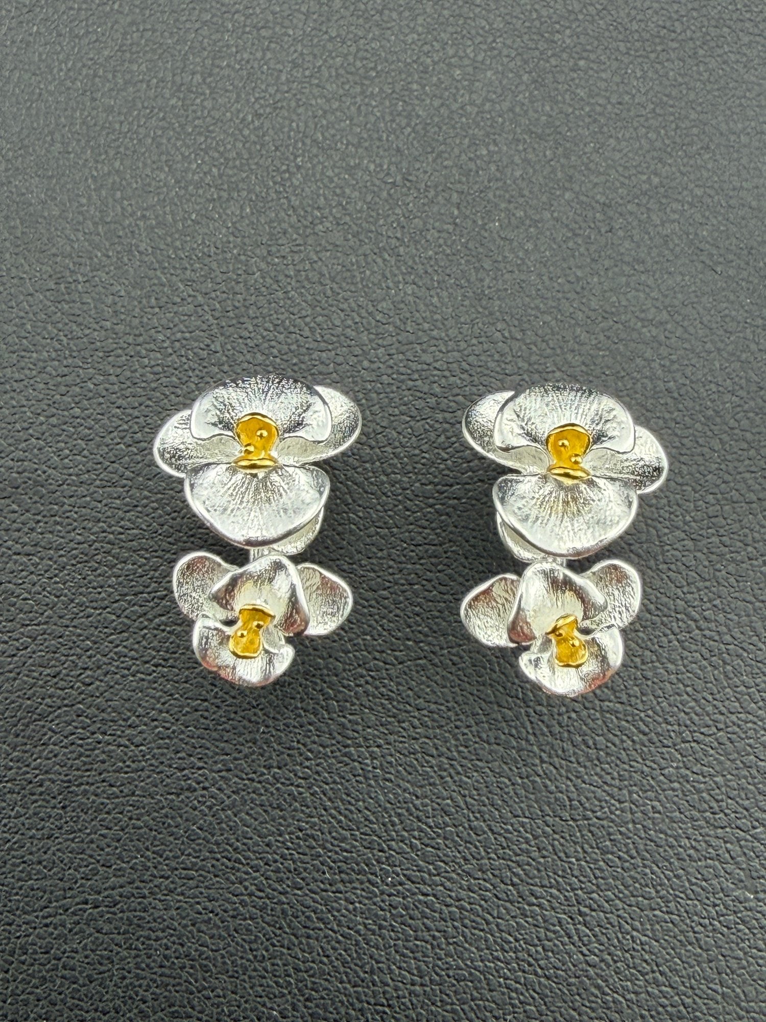 Stud Earrings Brand New Solid 925 Sterling Silver Stamped Gold Electroplated