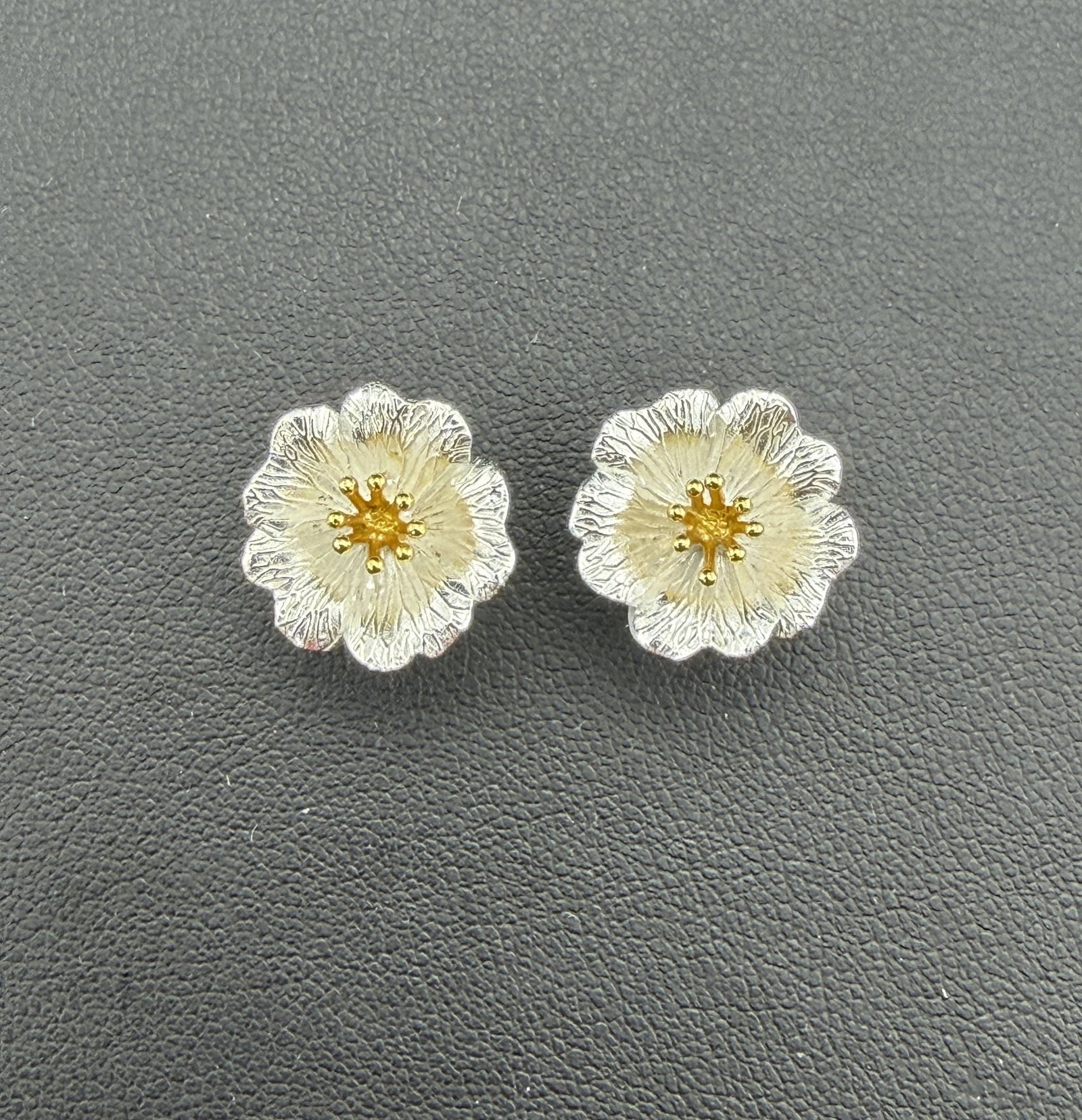 Stud Earrings Brand New Solid 925 Sterling Silver Stamped Gold Electroplated