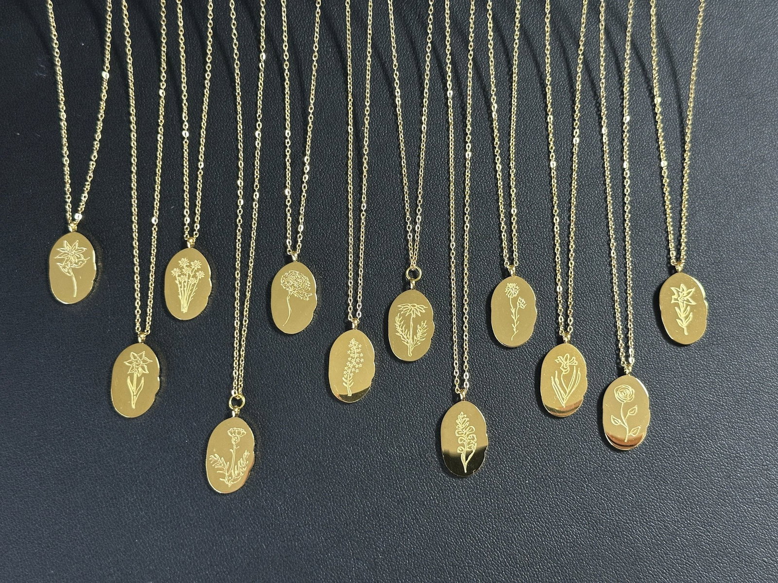 12 Birth Month Flower Collection Necklaces