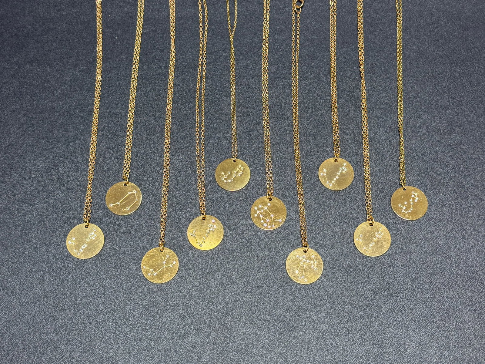 Zodiac Birth Months Necklace With Zirconia Mix Lot- 10 PCS
