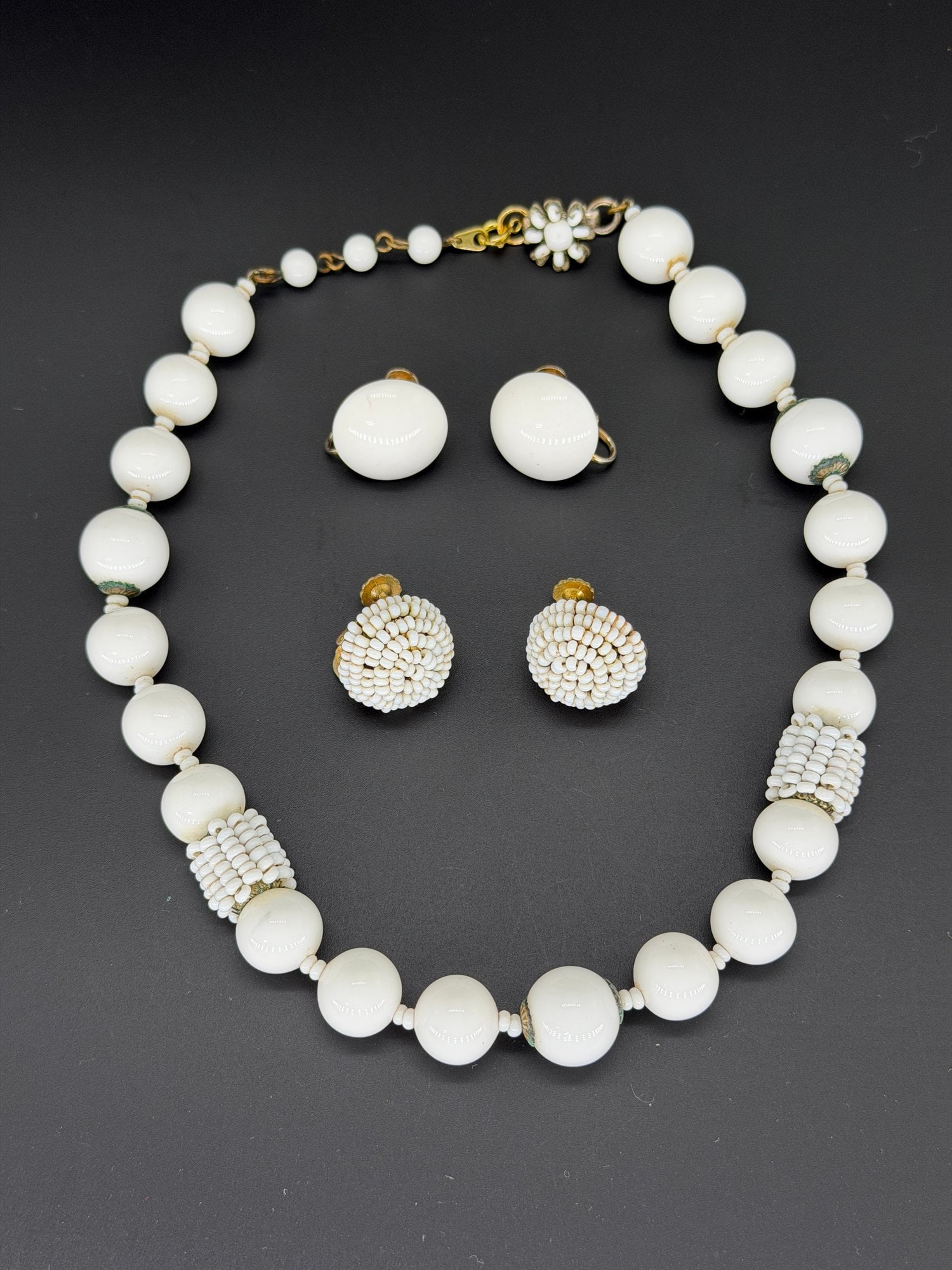 Vintage 1950s-1960s White Beaded Jewelry Sets