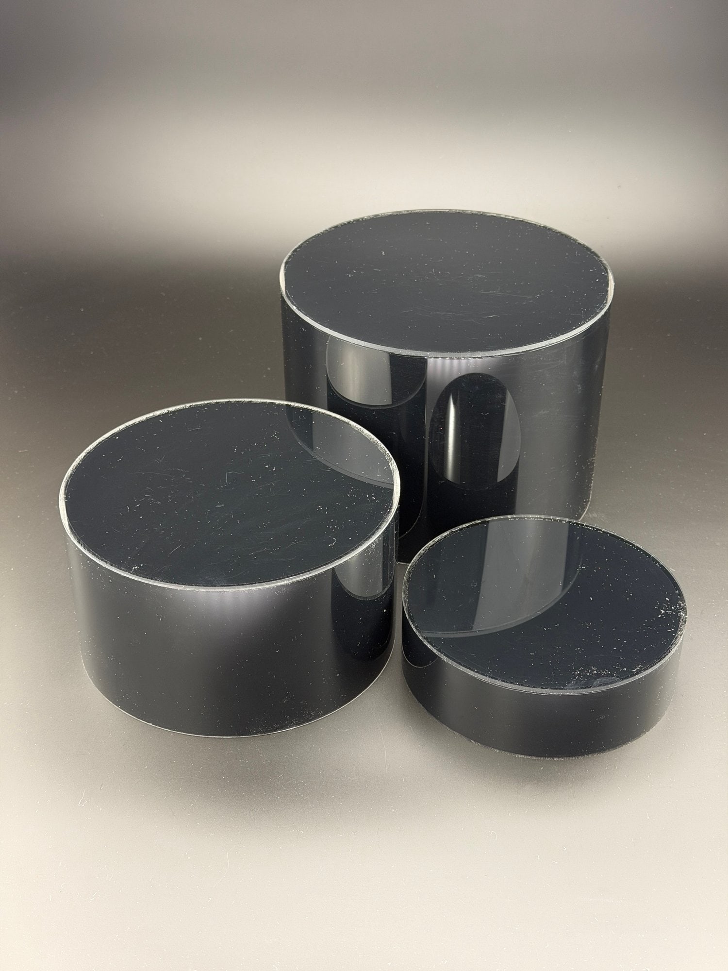Black Acrylic Cylinder Display Stands Pre-Owned