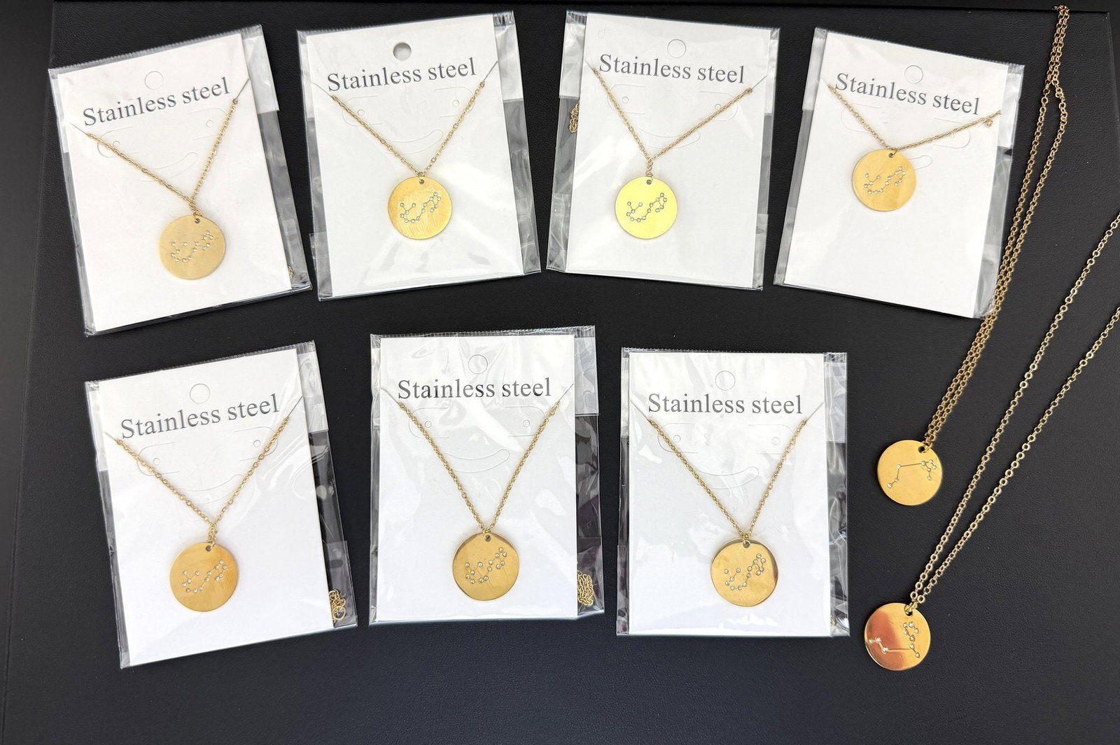 Zodiac Birth Months Necklace With Zirconia Mix Lot-9 PCS