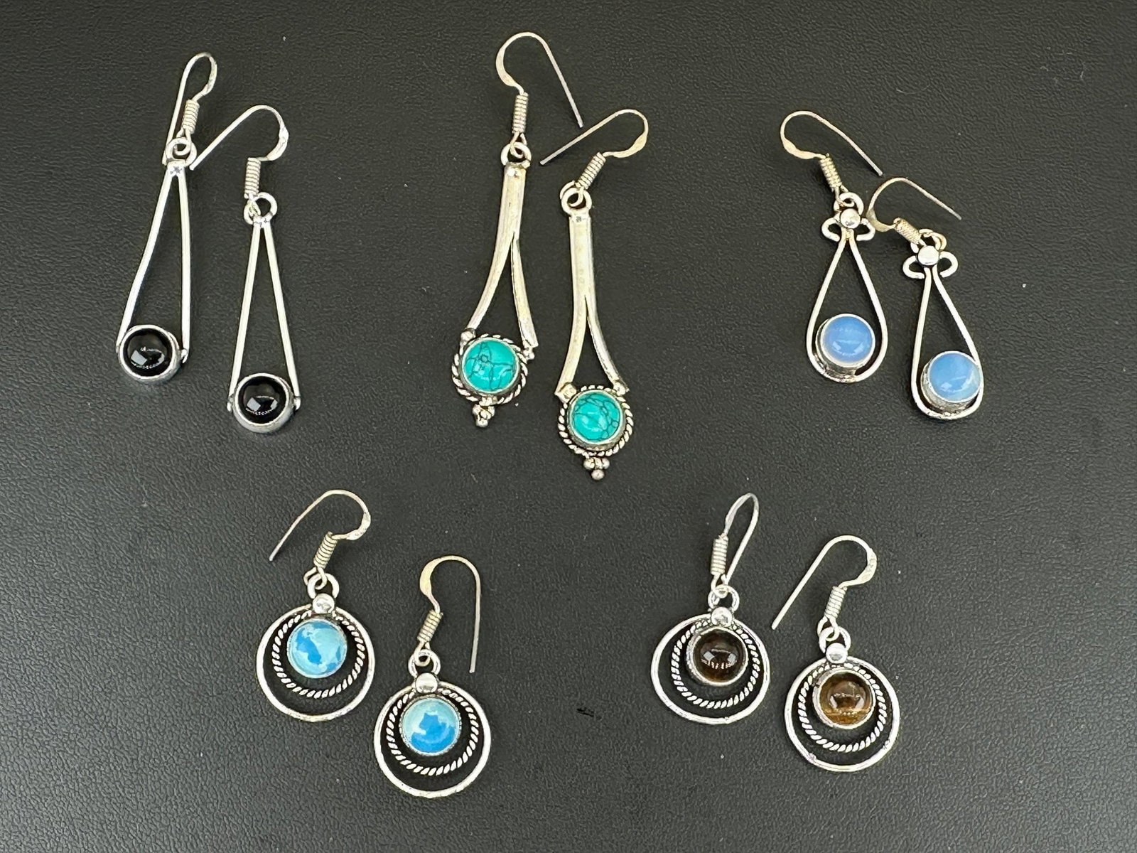 Earrings Silver Plated Handmade Gemstone