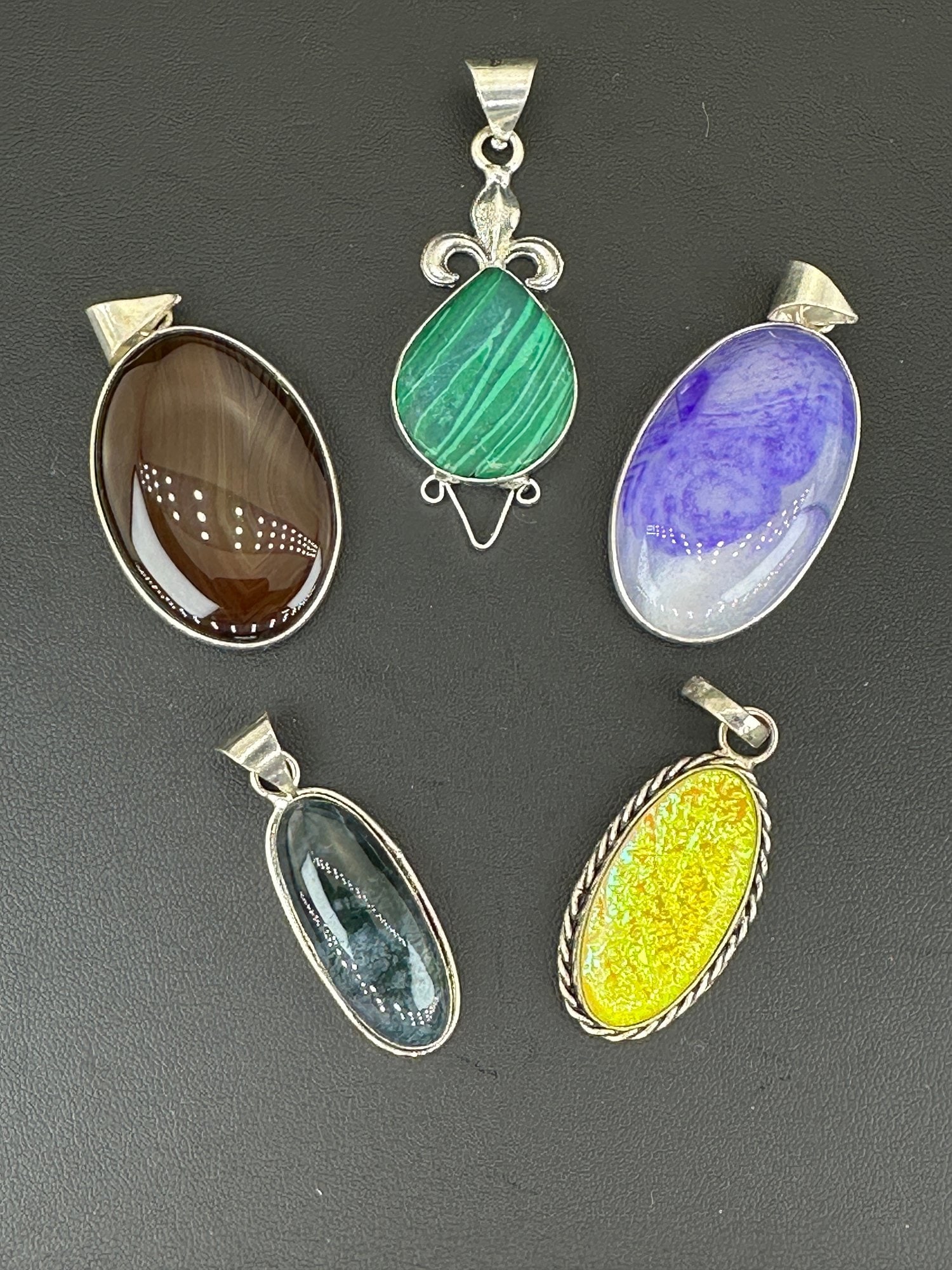 Mix Pendant Silver Plated Handmade Gemstone (1 of 1)