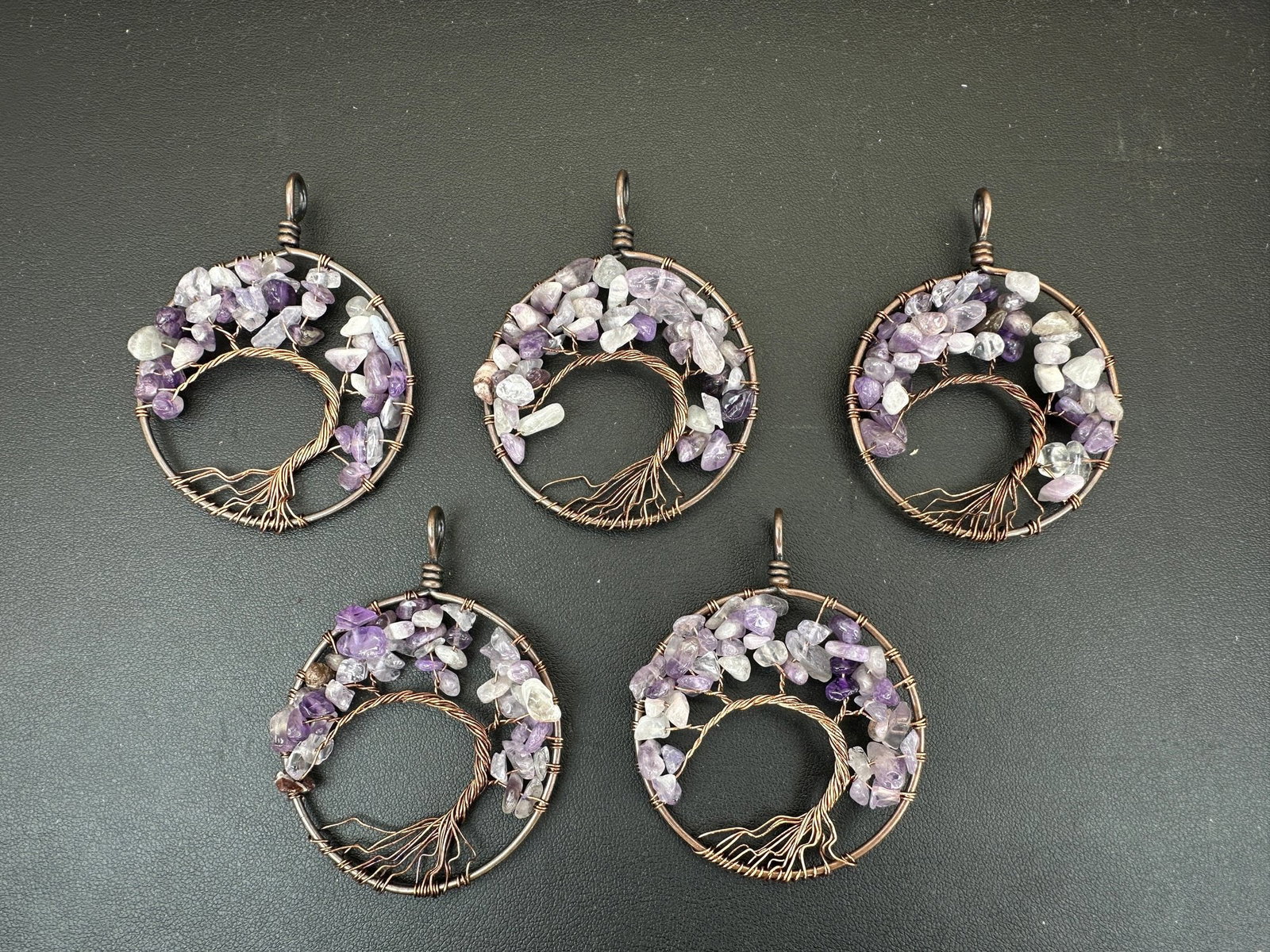 Amethyst Tree Of Life Necklace Lot