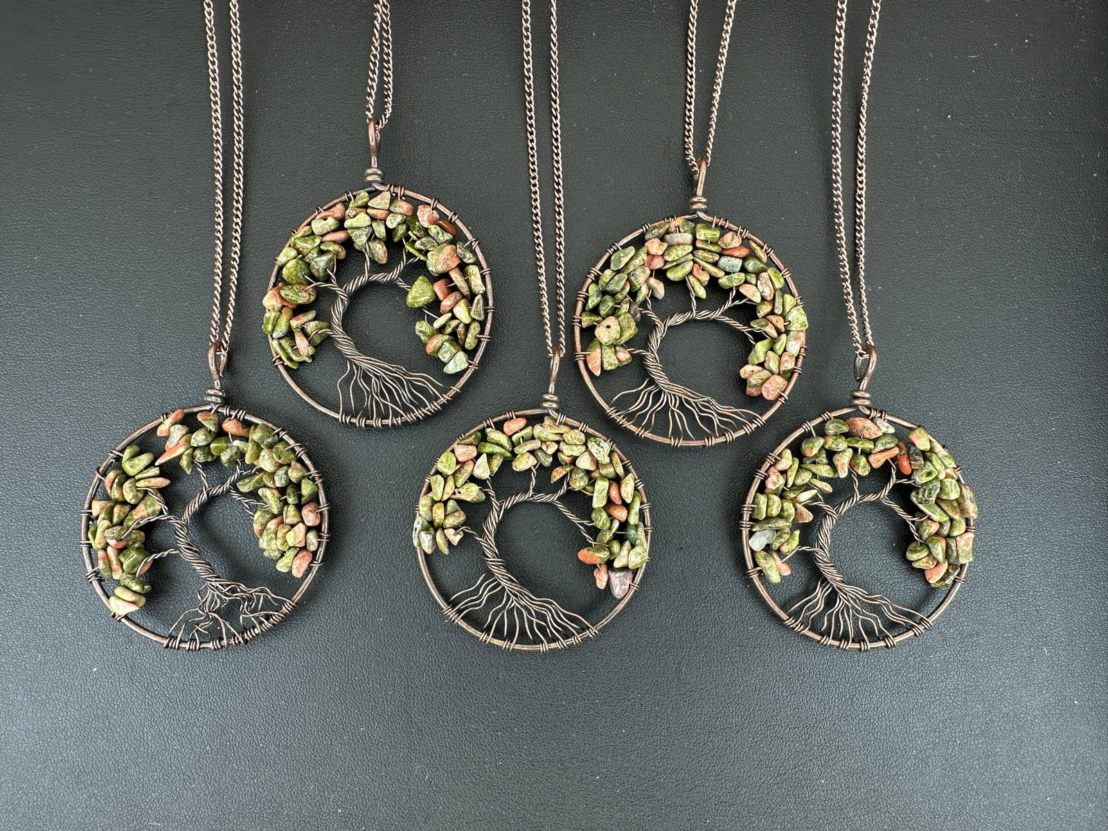 Copper Garnet Tree Of Life Necklace Lot