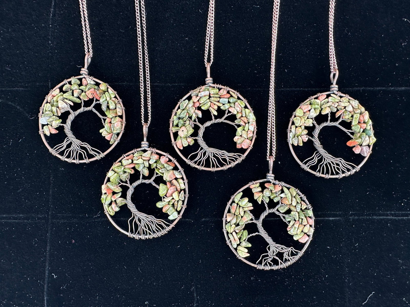 Copper Garnet Tree Of Life Necklace Lot