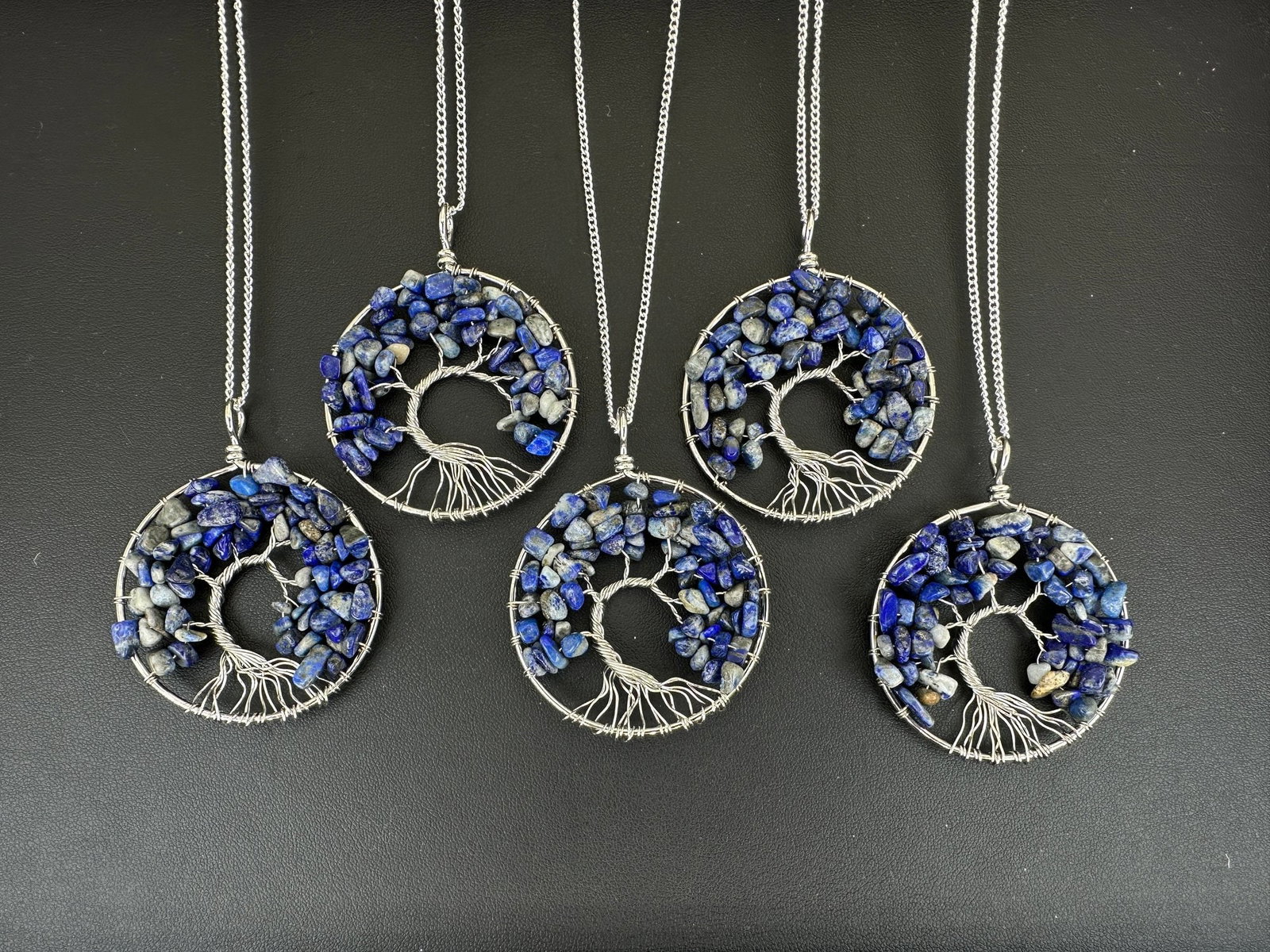 Lapis Lazuli Tree Of Life Necklace Lot