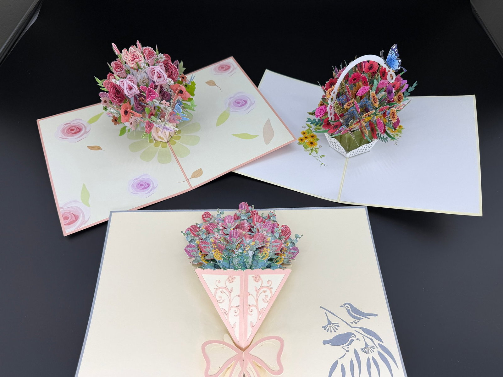 Brand New 3D Pop-up Greeting Cards Mix Lot-3 PCS
