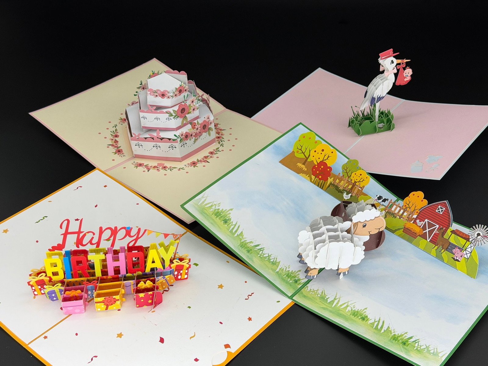 Brand New 3D Pop-up Greeting Cards Mix Lot-4 PCS: Please refer to the title and photos for the item description and condition. If you have any questions, please do not hesitate to contact us before placing your bid.We offer combined in-house shipping