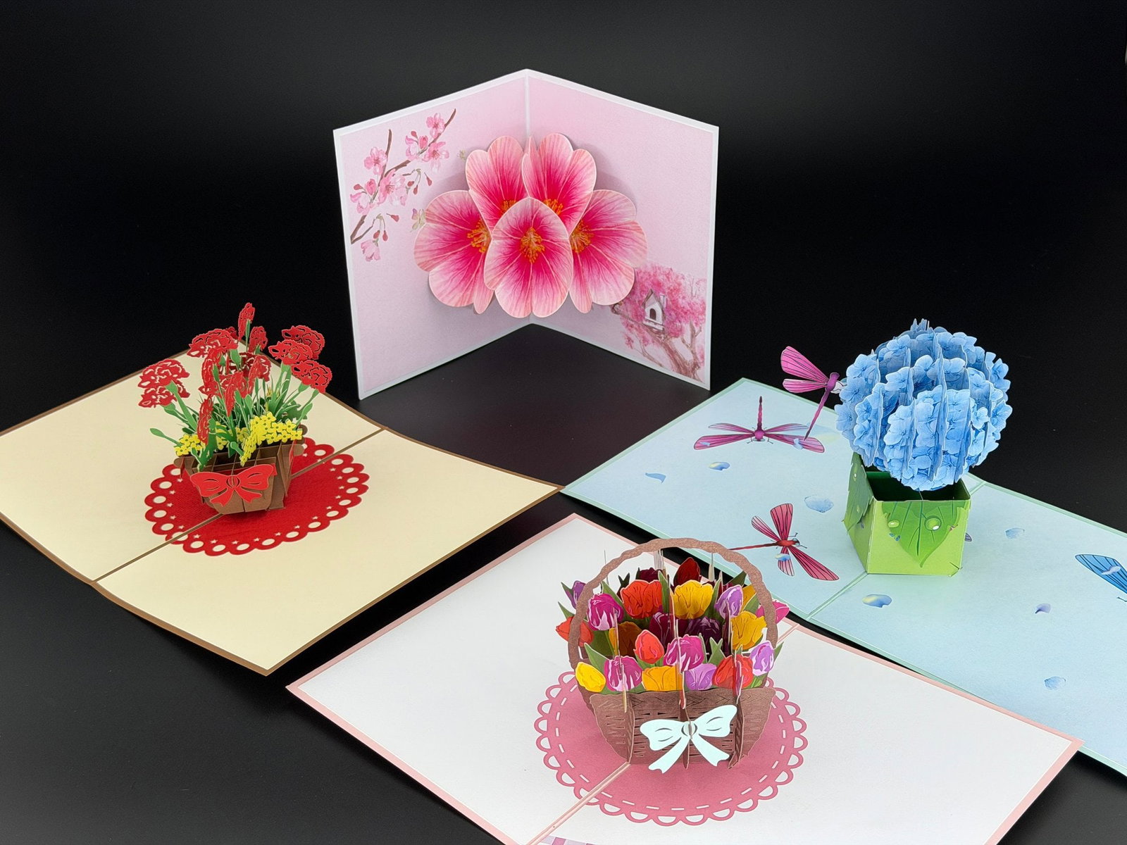 Brand New 3D Pop-up Greeting Cards Mix Lot-4 PCS