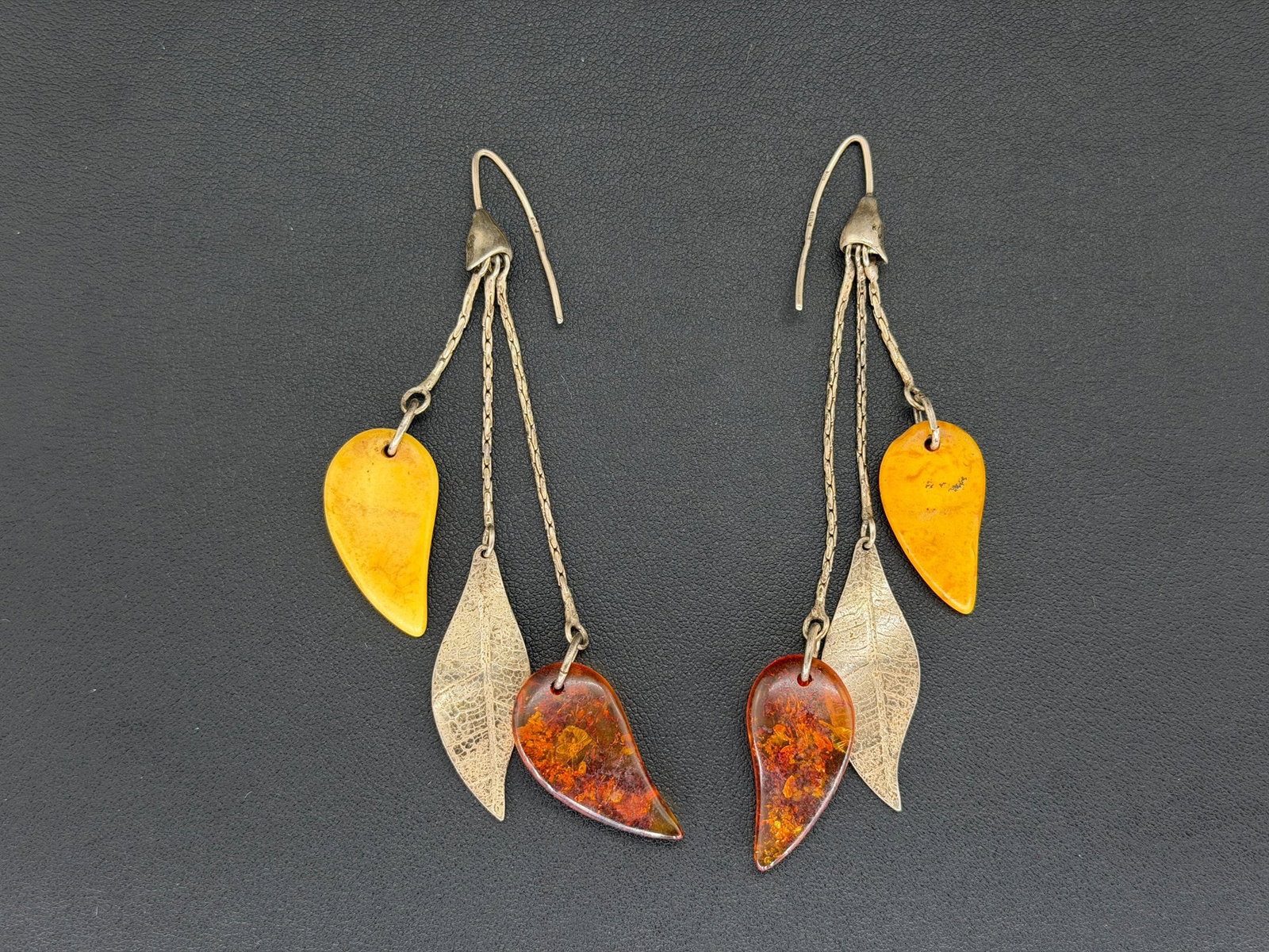 Pre-owned Baltic 925 Sterling Silver Amber Earrings ,Dangle & Drop: 1. Pre-owned- Baltic 925 Sterling Silver amber Earrings Dangle & Drop All stamps hallmarks or markings are shown as received and are for reference purposes only. Verification is the sole responsib