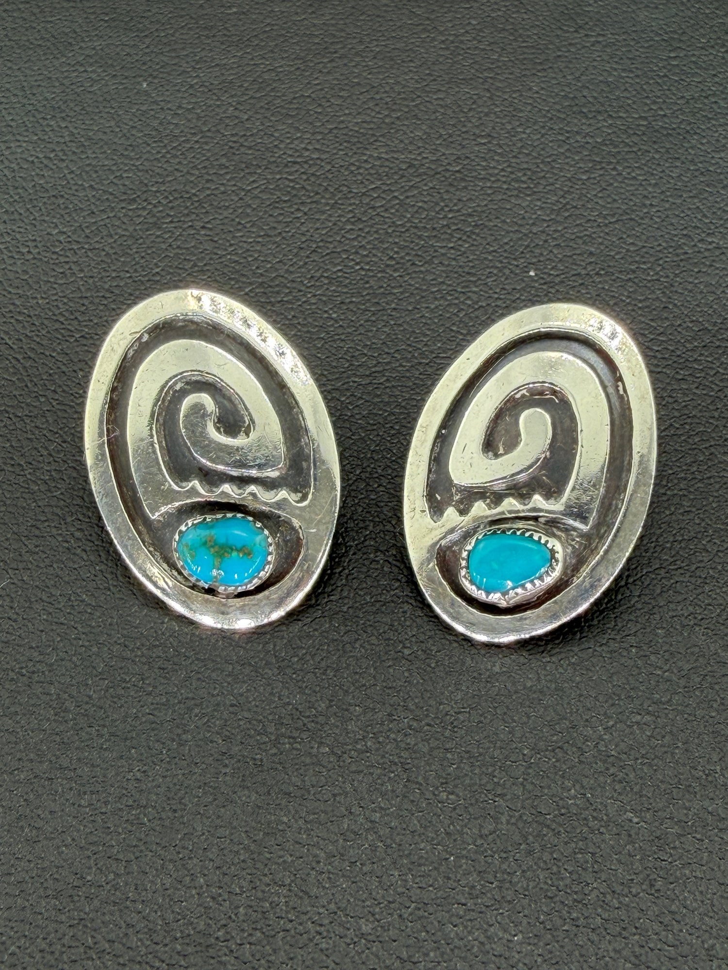 Pre-owned Vintage Turquoise Sterling Silver Earrings (1 of 5)