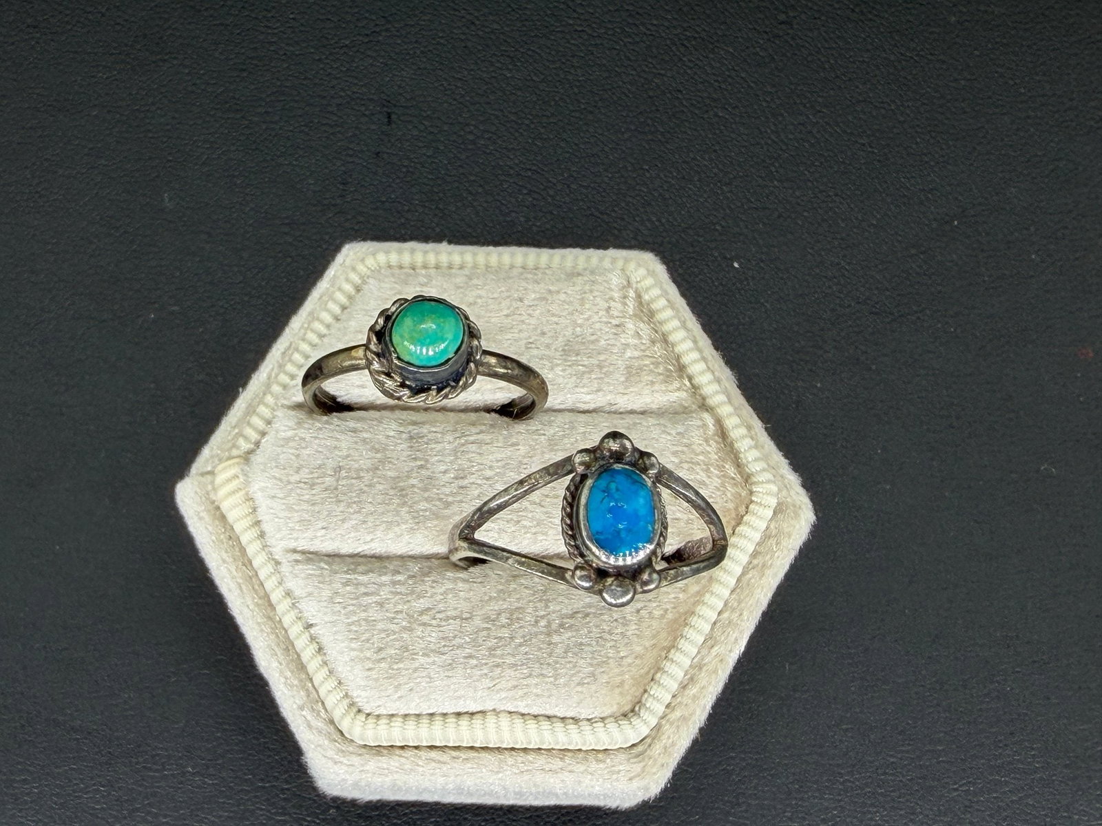 Pre-owned Vintage Turquoise Sterling Silver Southwestern Ring Lot AAA 2 Pieces (1 of 6)