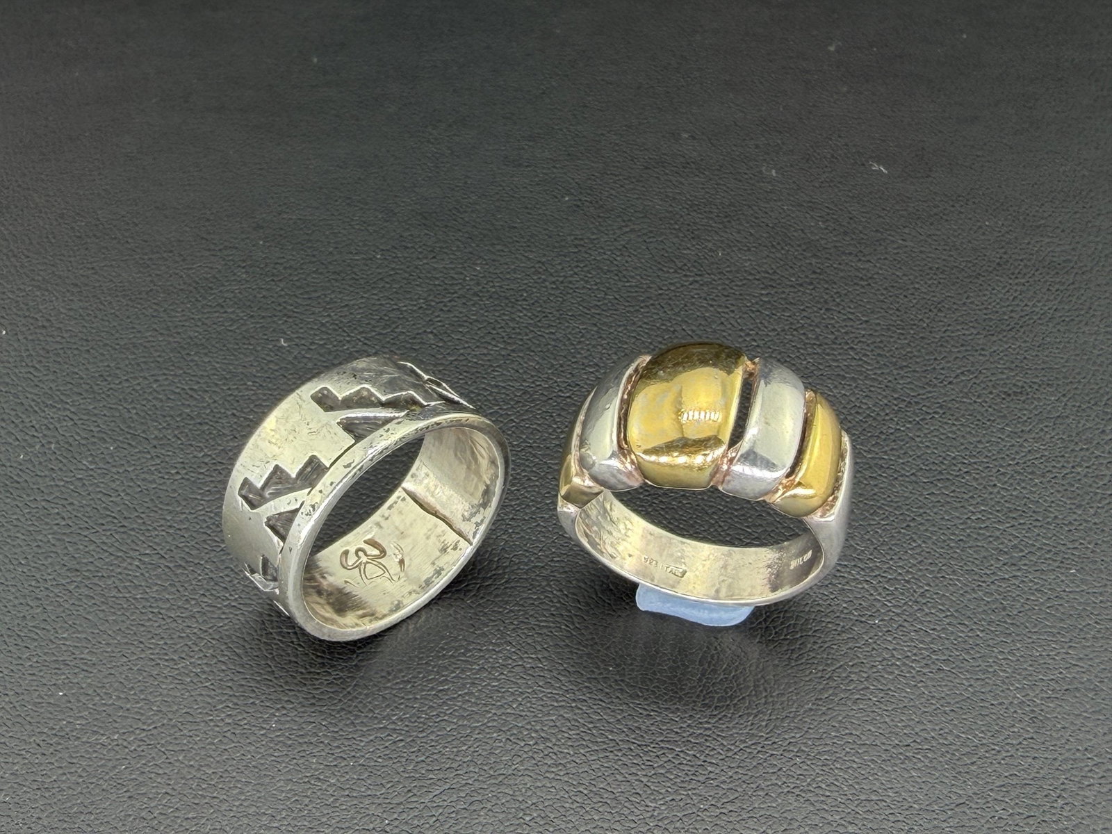 Pre-owned Vintage Signed 925 Sterling Silver & Italian 925 Sterling Silver 14K Gold-Plated Ring Lot (1 of 13)