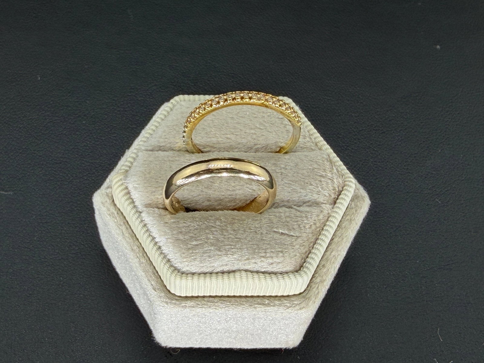 Pre-owned 14K & 18K Gold-Filled, 925 Sterling Silver & Cubic Zirconia Ring Lot: 1. Pre-owned- 14K & 18K Gold-Filled 925 Sterling Silver & Cubic Zirconia Ring Lot2. All stamps hallmarks or markings are shown as received and are for reference purposes only. Verification is 