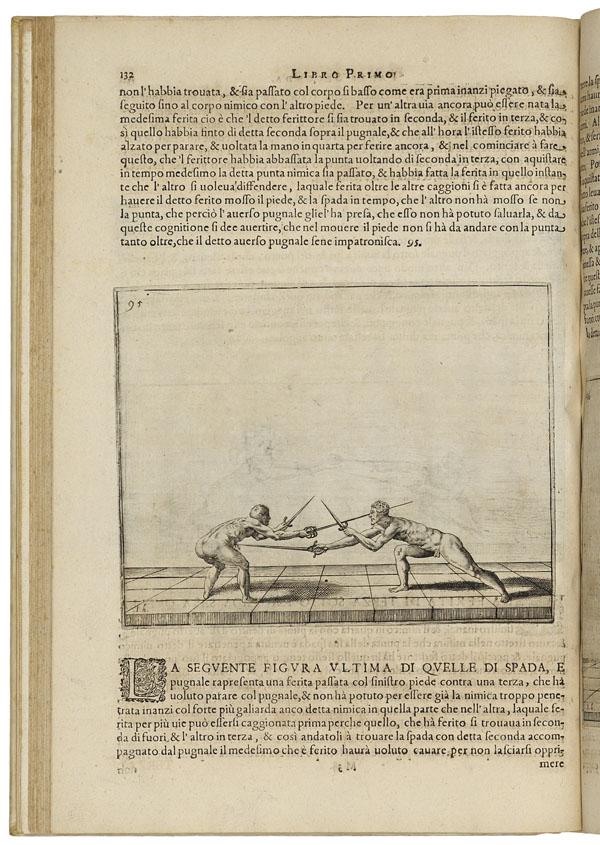 FABRIS, Salvator.: FABRIS, Salvator. Della vera pratica & scienza d'armi libri dve. Nel primo de qvali si tratta li fondamenti dell spada sola. Le raggioni di spada, e pvgnale. Padua, Pietro Paolo Tozzi, 1624. Folio. Mo