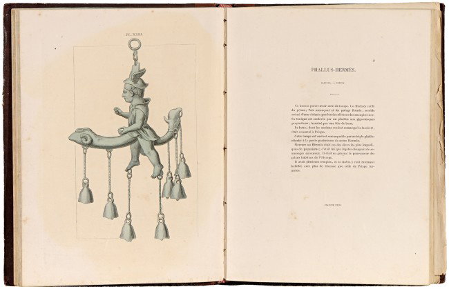 C.F. (= FAMIN, Cesar). Musée Royal de Naples, pein: Paris, A. Ledoux, 1836. 8 parts in 1 vol. 4to. Contemp. half buckram, gilt title on front cover and spine. B/w engr. frontispiece, 60 full-page engr. plates, few in b/w, but mostly handcoloured. (4), 